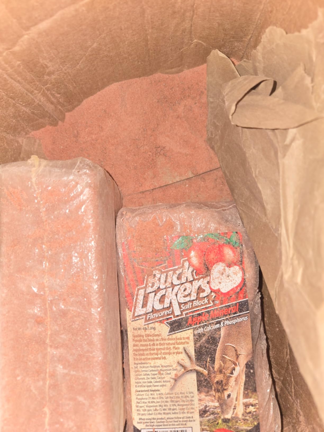 EVOLVED HABITATS Buck Lickers Flavored Salt Block 4 Lbs Apple Mineral Deer Attractant - Ready & Easy to Use Time-Release All Year-Round Food Supplement for Deer, Elk & Moose customer photo 1