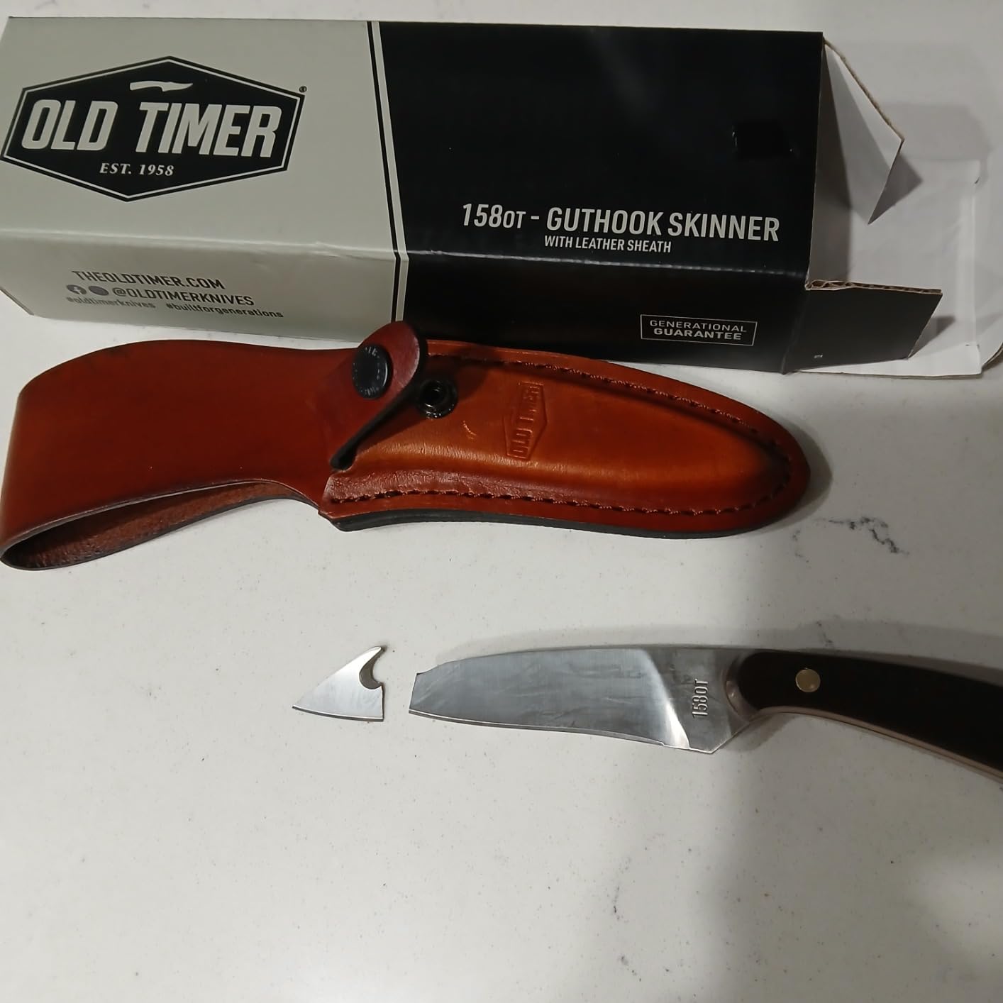 Old Timer 158OT Guthook Skinner 7.3in High Carbon S.S. Full Tang Fixed Blade Knife with 3.5in Blade and Sawcut Handle for Outdoor, Hunting and Camping customer photo 1