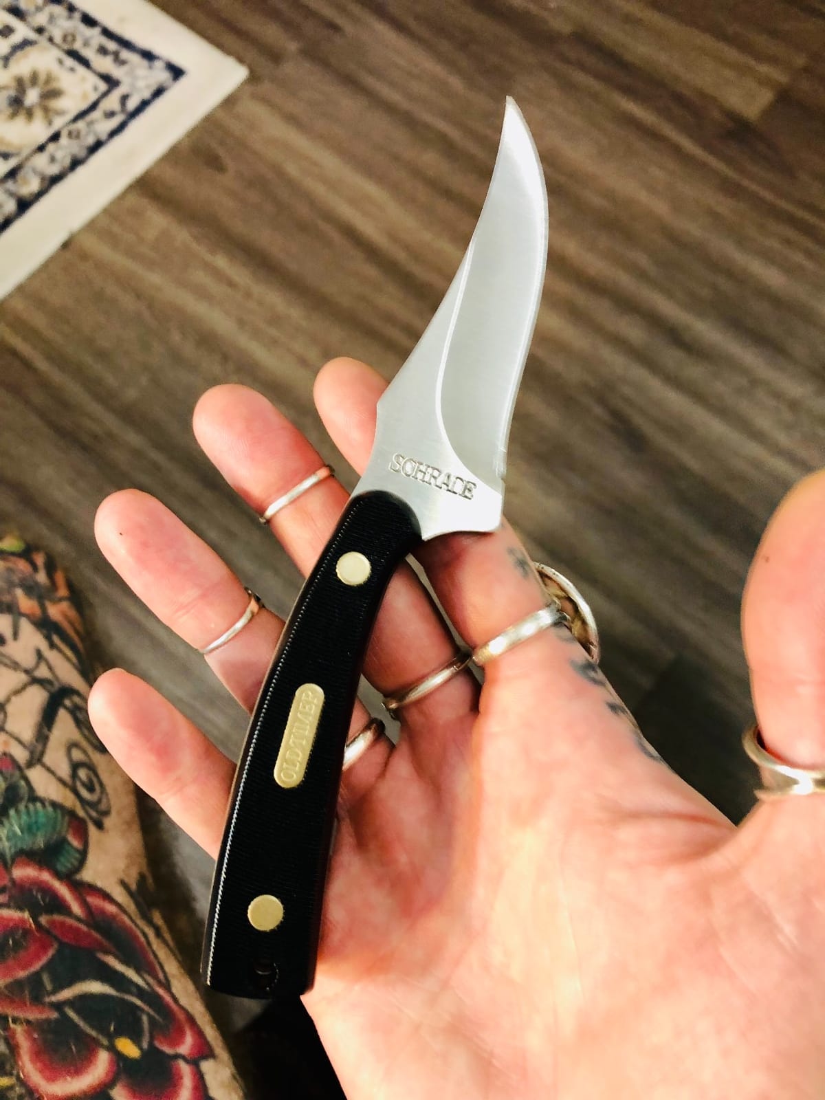 Old Timer 152OT Sharpfinger 7.1in S.S. Full Tang Fixed Blade Knife with 3.3in Clip Point Skinner Blade, Black Sawcut Handle, and Leather Belt Sheath for Hunting, Camping, Skinning, EDC, and Outdoors customer photo 2