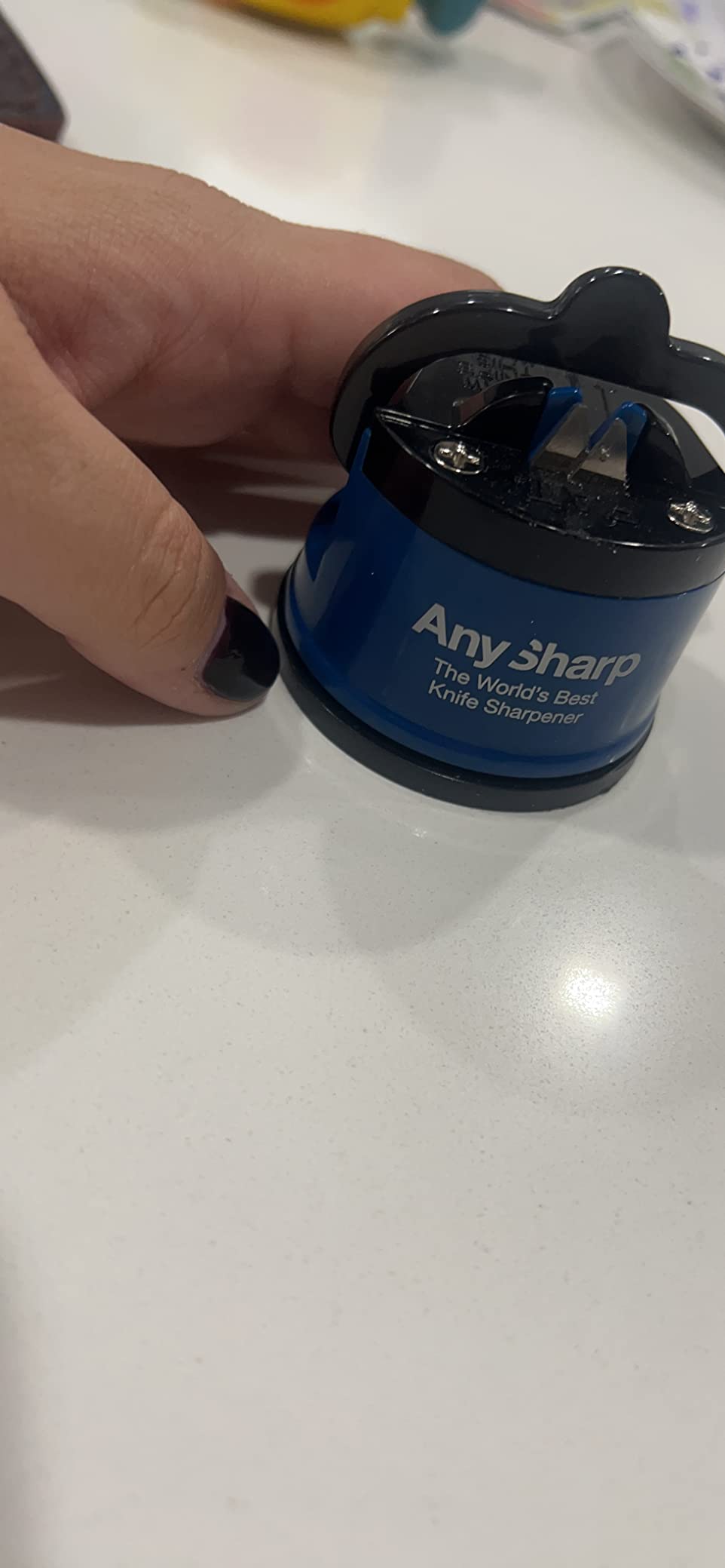 AnySharp – GLOBAL – Easy to Use, Hands Free Knife Sharpener - Silver customer photo 2
