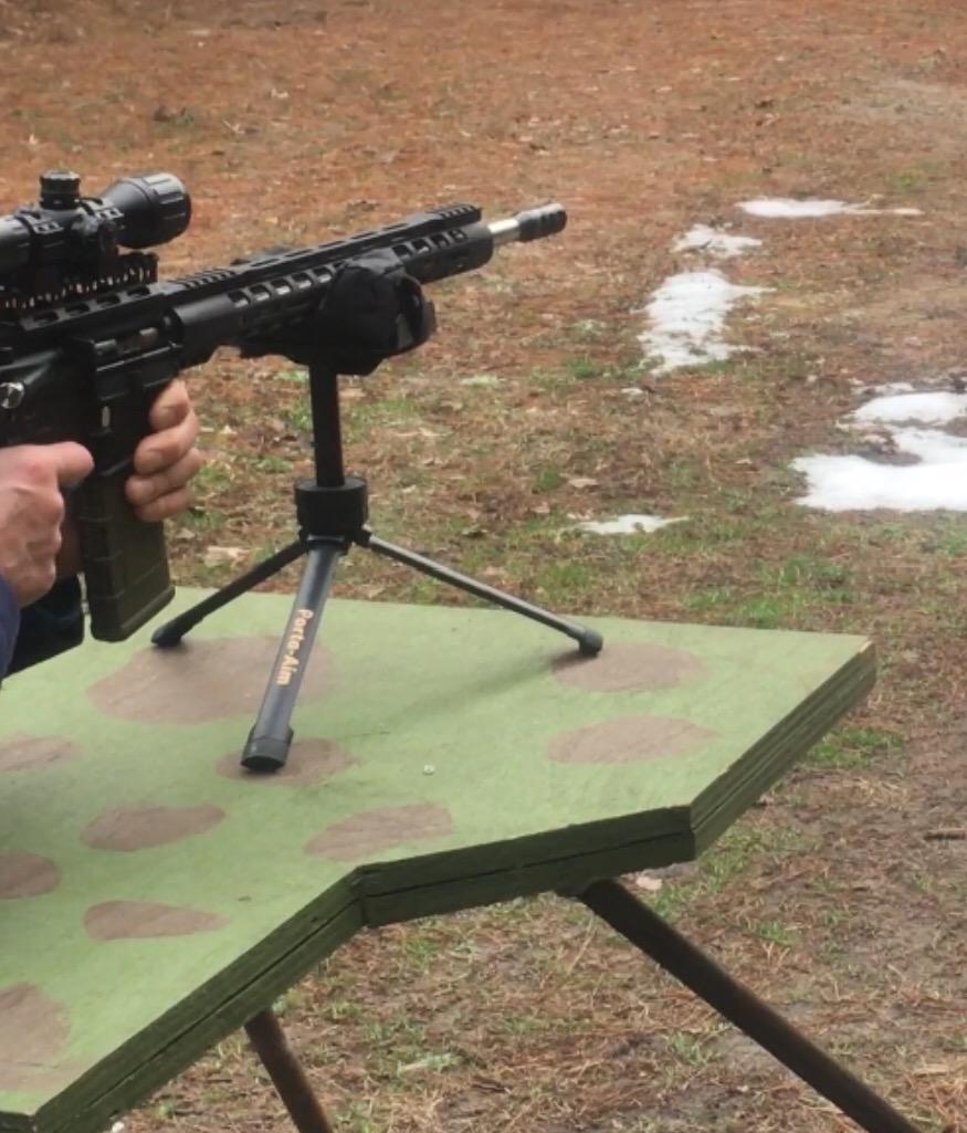 Vanguard Porta Aim Gun Rest. Compact and Portable Bench Rest. Quick Height Adjustment. Anti-Vibration Bag Rotates 360 Degrees , Black customer photo 1
