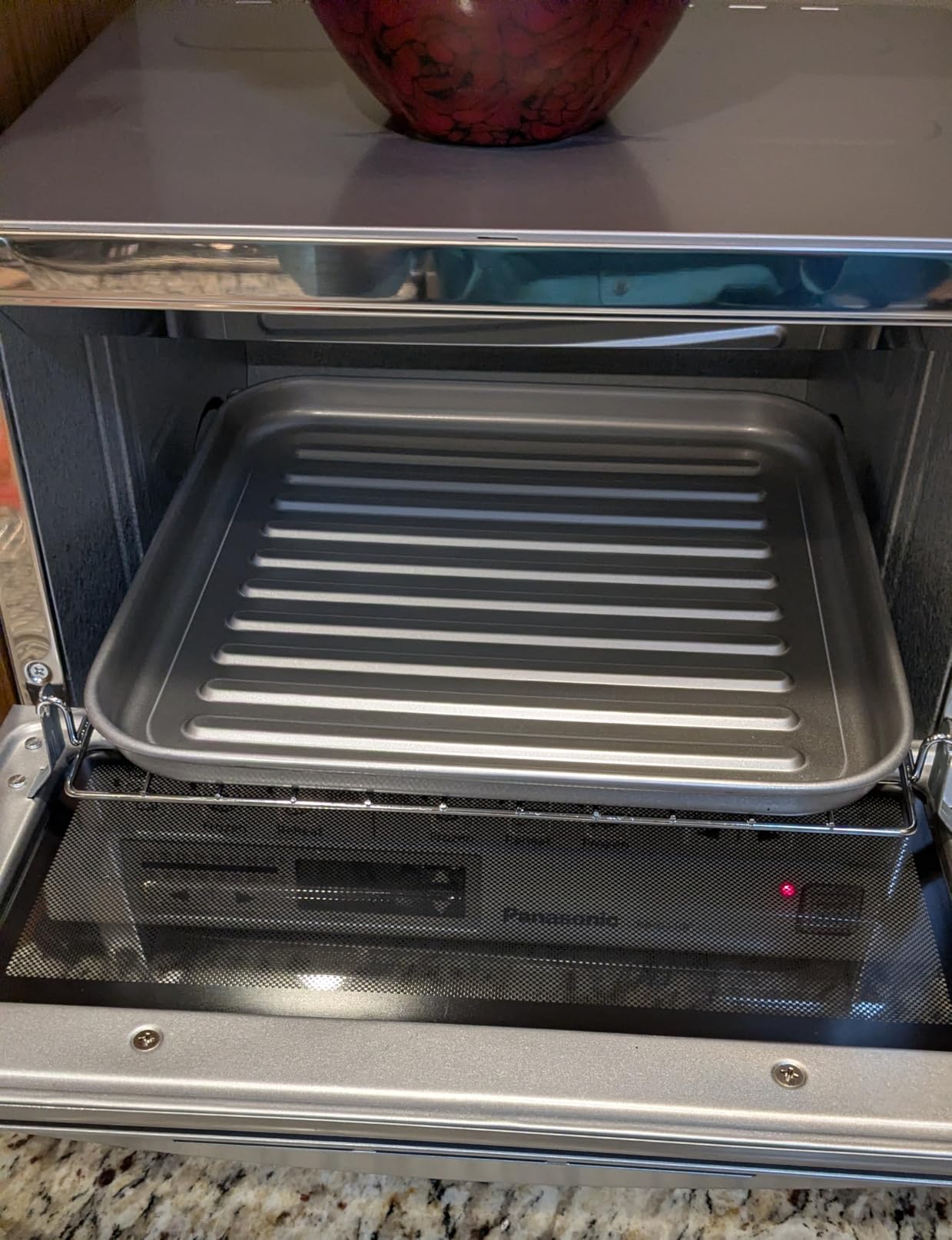 Panasonic FlashXpress Toaster Oven Countertop, 4-Slice Small Toaster Oven Compact Size with Double Infrared Heating, 6 Auto Cook Options and Precise Temperature Control, 1300W - NB-G110P (Silver) customer photo 2