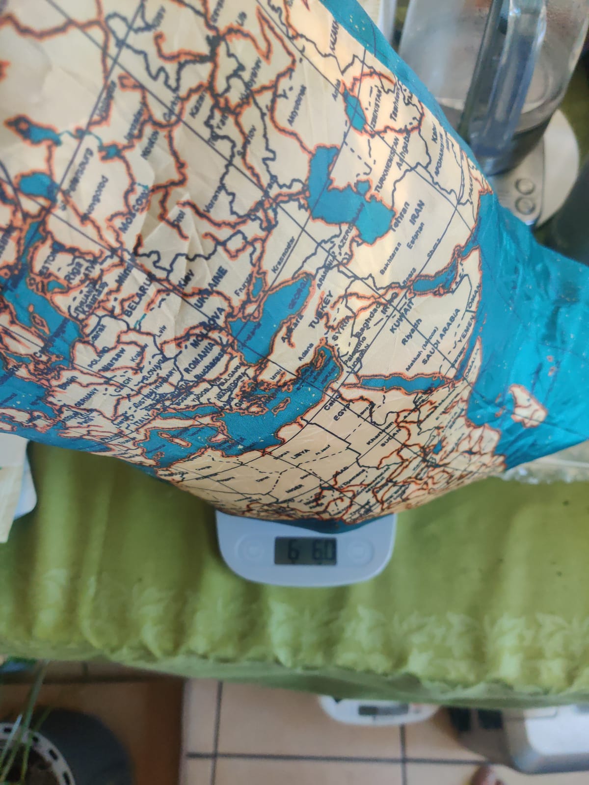 Kikkerland Travel-Size Laundry Bag, World Map Design Heavy Duty Laundry Bag, Polyester, Built-in Pouch, Inner Loop and Carabineer, Multicolor customer photo 2
