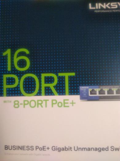 Linksys LGS116P 16 Port Gigabit Unmanaged Network PoE Switch with 8 PoE+ Ports @ 80W - Ideal for Business, Home, Office, IP Surveillance - Ethernet Switch Hub with Metal Housing, Desktop / Wall Mount customer photo 1