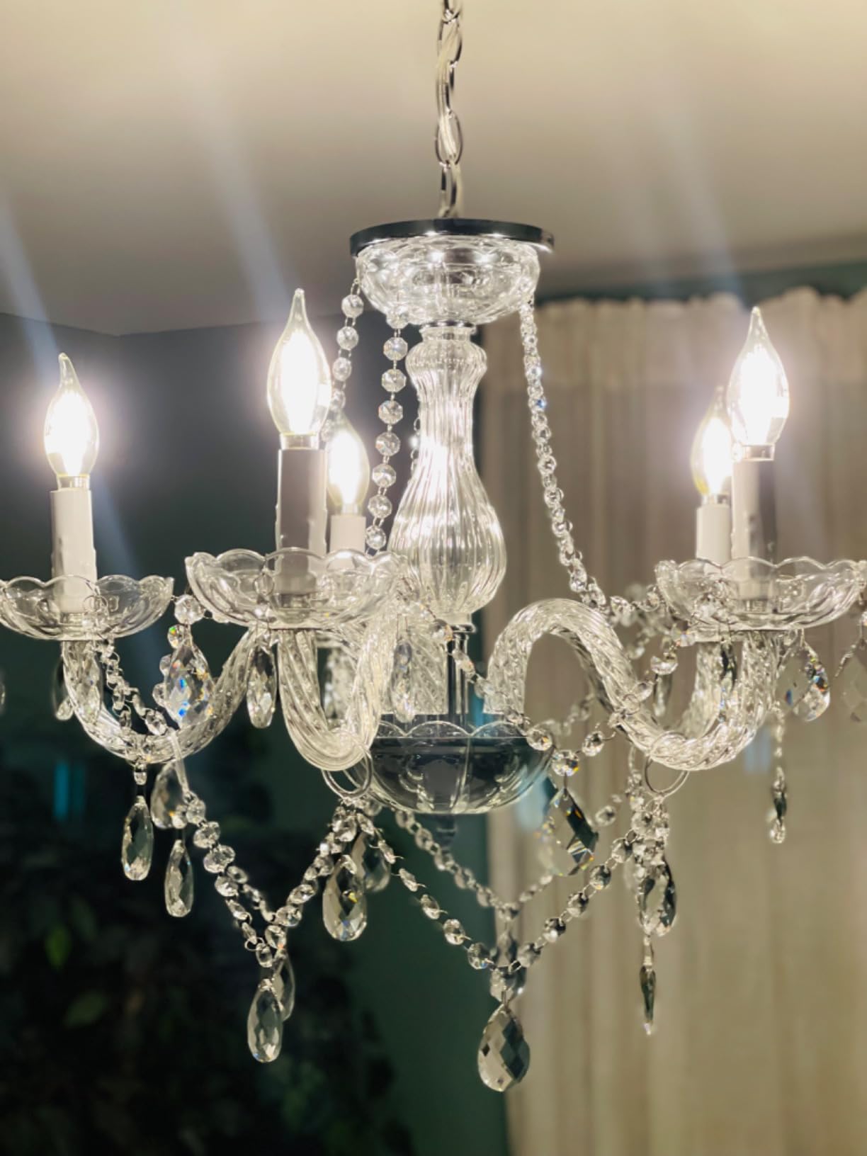 Saint Mossi Modern Contemporary Elegant K9 Crystal Glass Chandelier Pendant Ceiling Lighting Fixture - 5 Lights customer photo 2