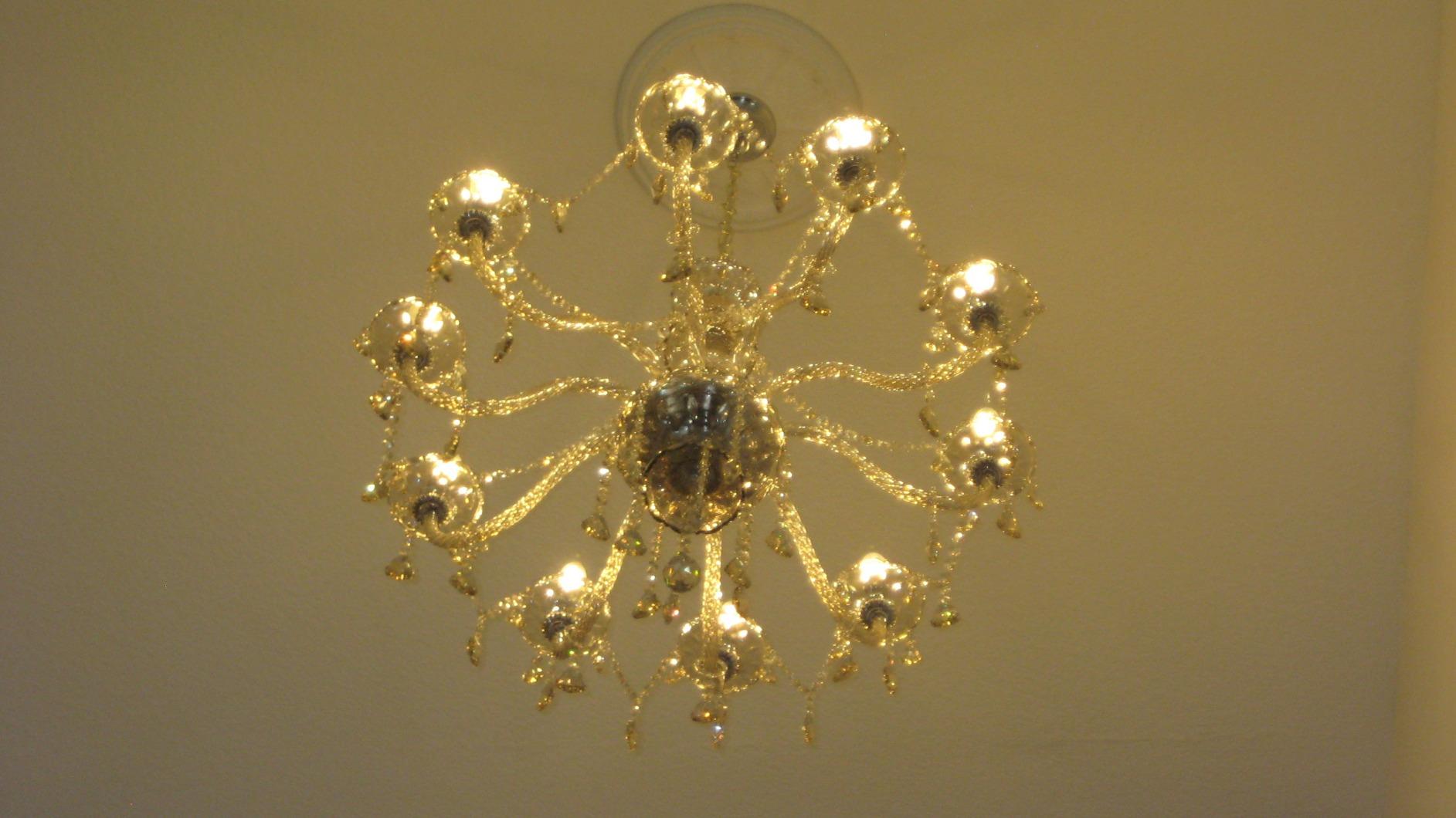 Ridgeyard 10-Light Crystal Chandelier Cognac/Champagne Modern K9 Crystal Candle Pendant Lamp Ceiling Lighting Fixture, Chandeliers for Dining Room Home Decor customer photo 1