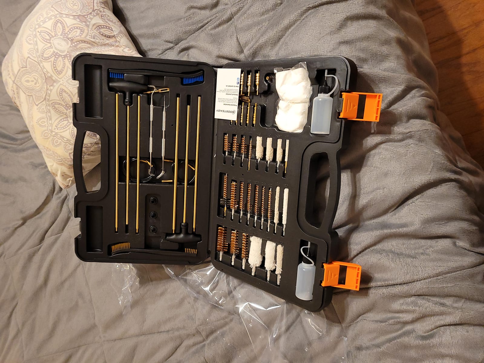 BOOSTEADY Gun Cleaning Kit Universal Gun Cleaning Kit Shotgun Pistol Cleaning Kit with Lightweight Organized Carrying Case Gun Cleaning Supplies Gun Cleaner Bottle Brass Jags and Tips customer photo 1