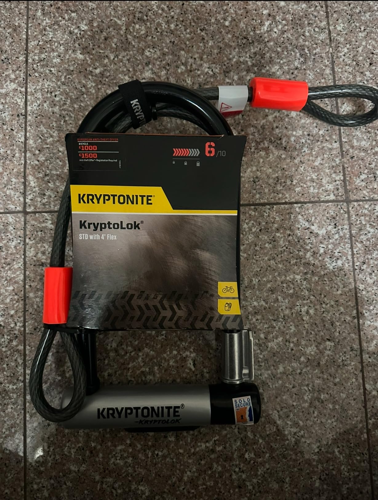 Kryptonite Kryptolok Standard Bike U-Lock, 12.7mm Shackle, 4ft Cable customer photo 2