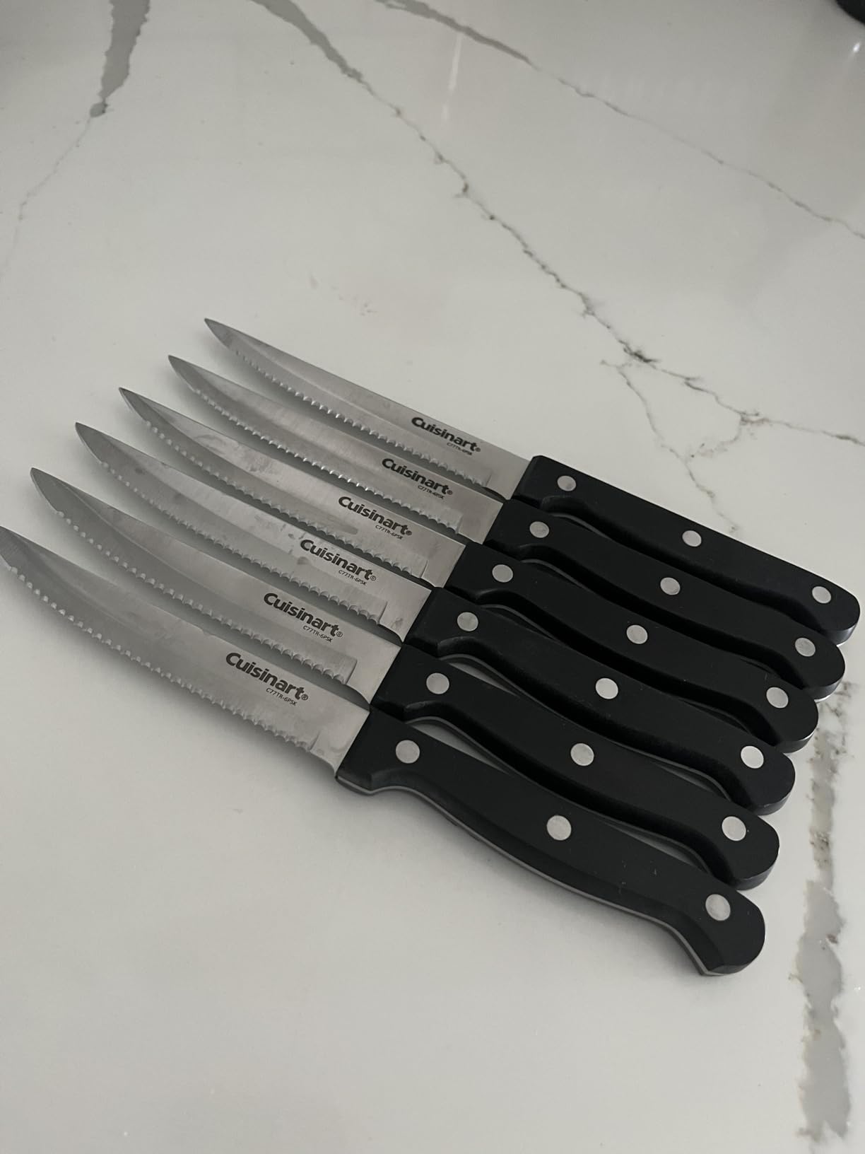 Cuisinart Knife Set, 6pc Steak Knife Set with Steel Blades for Precise Cutting, Lightweight, Stainless Steel & Durable, C77TR-6PSK, Black customer photo 2