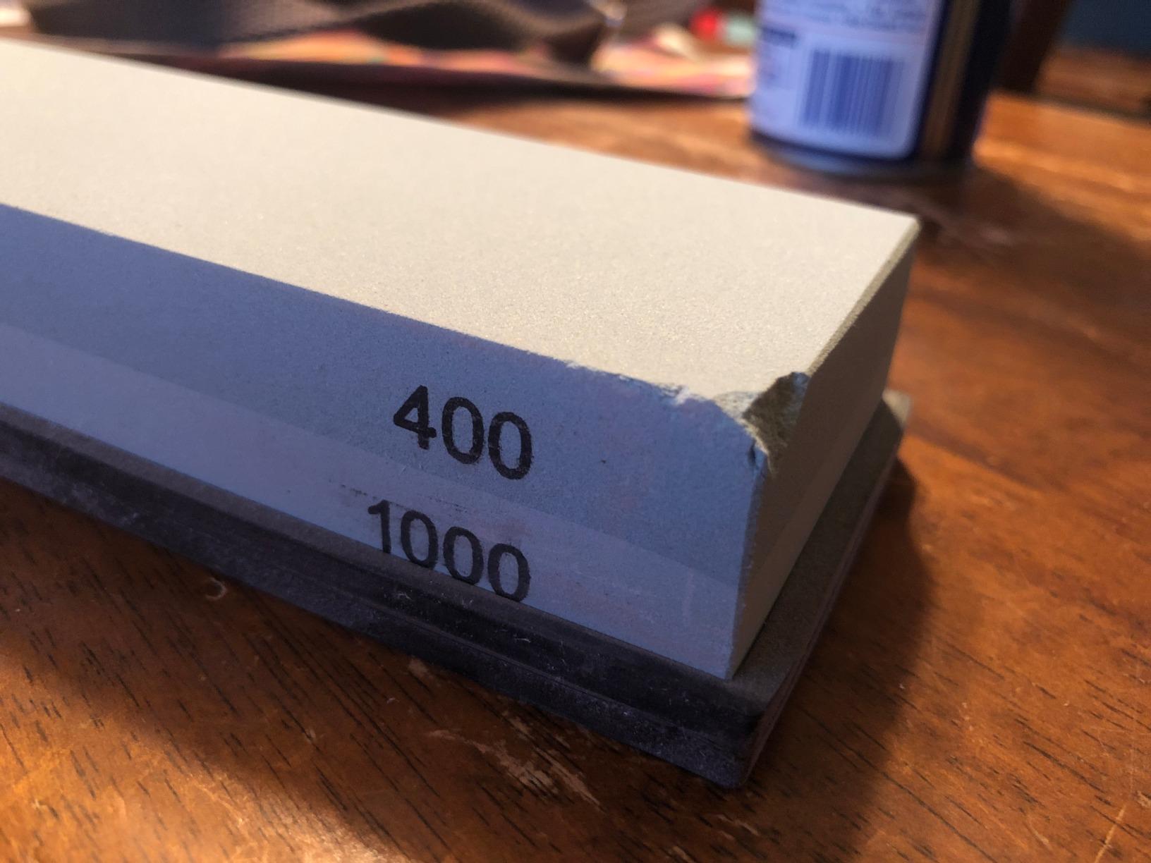 Premium Knife Sharpening Stone Set – 400/1000 and 3000/8000-Grit Professional, Safe Knife Sharpener Set – Whetstone Set Includes Flattening Stone, Bamboo Base, and 2 Nonslip Rubber Bases Tan customer photo 1