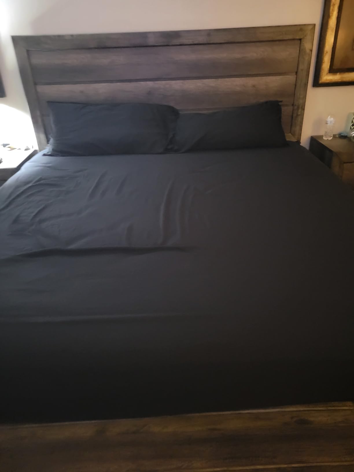 King Sheets by Pure Bamboo, Genuine 100% Organic Viscose Derived from Bamboo Bed Sheet Set, Luxuriously Soft & Cooling, Double Stitching, 2 Year Quality Promise (King, Sea Glass) customer photo 1