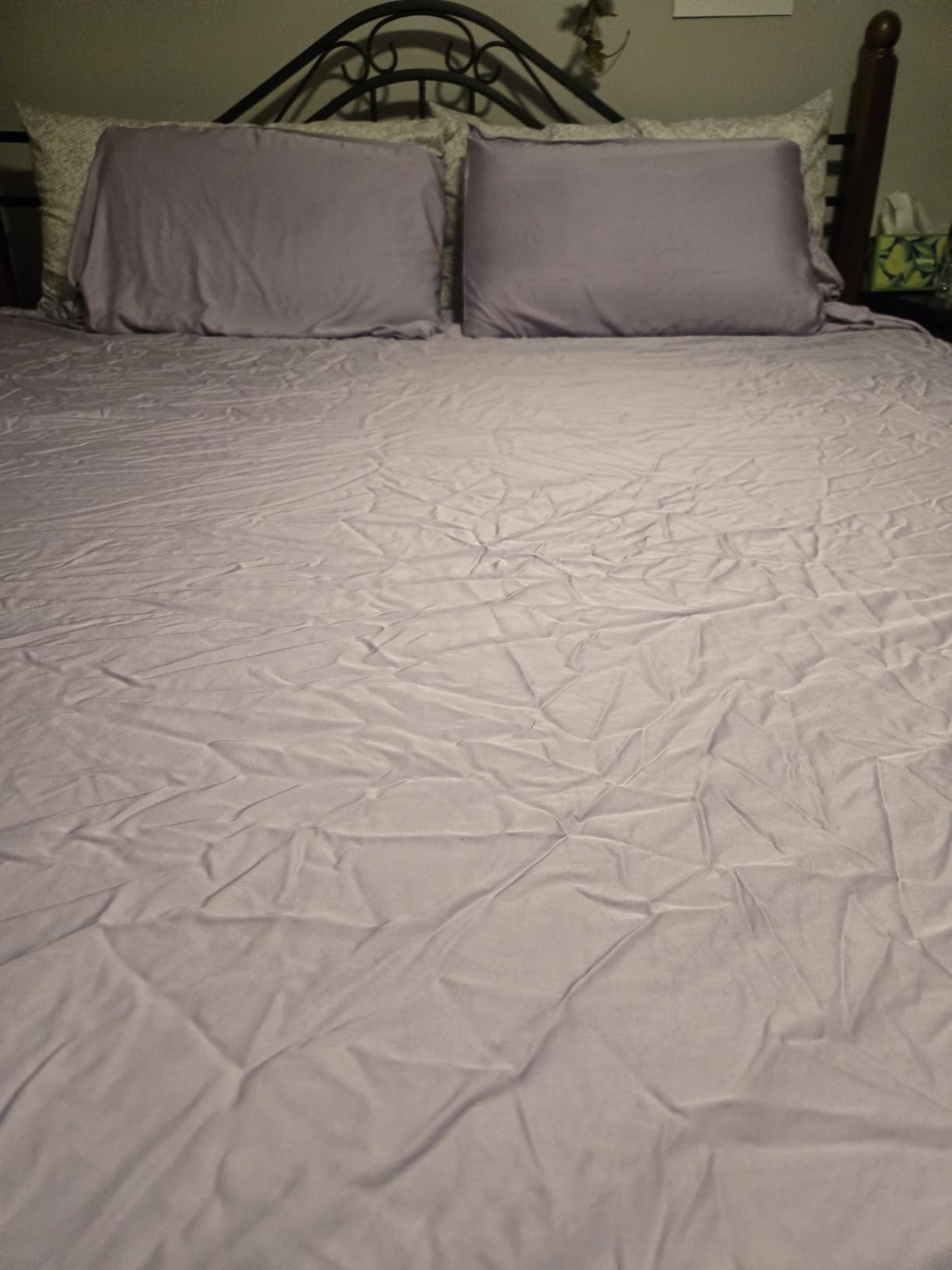 King Sheets by Pure Bamboo, Genuine 100% Organic Viscose Derived from Bamboo Bed Sheet Set, Luxuriously Soft & Cooling, Double Stitching, 2 Year Quality Promise (King, Sea Glass) customer photo 2