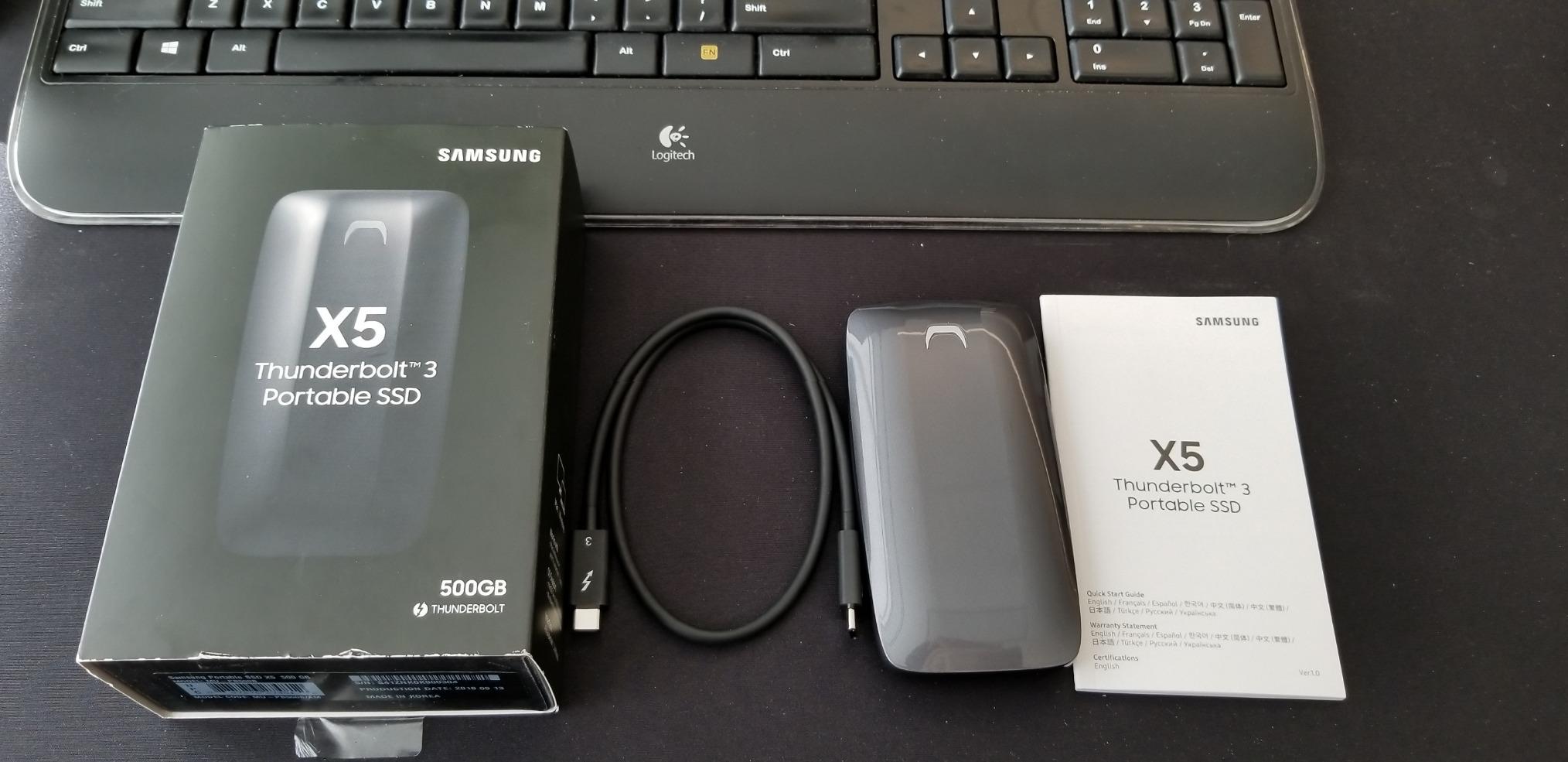 Samsung X5 Portable SSD 2TB - Up to 2800MB/s -Thunderbolt 3 NVMe External Solid State Drive, Gray/Red (MU-PB2T0B/AM) customer photo 2
