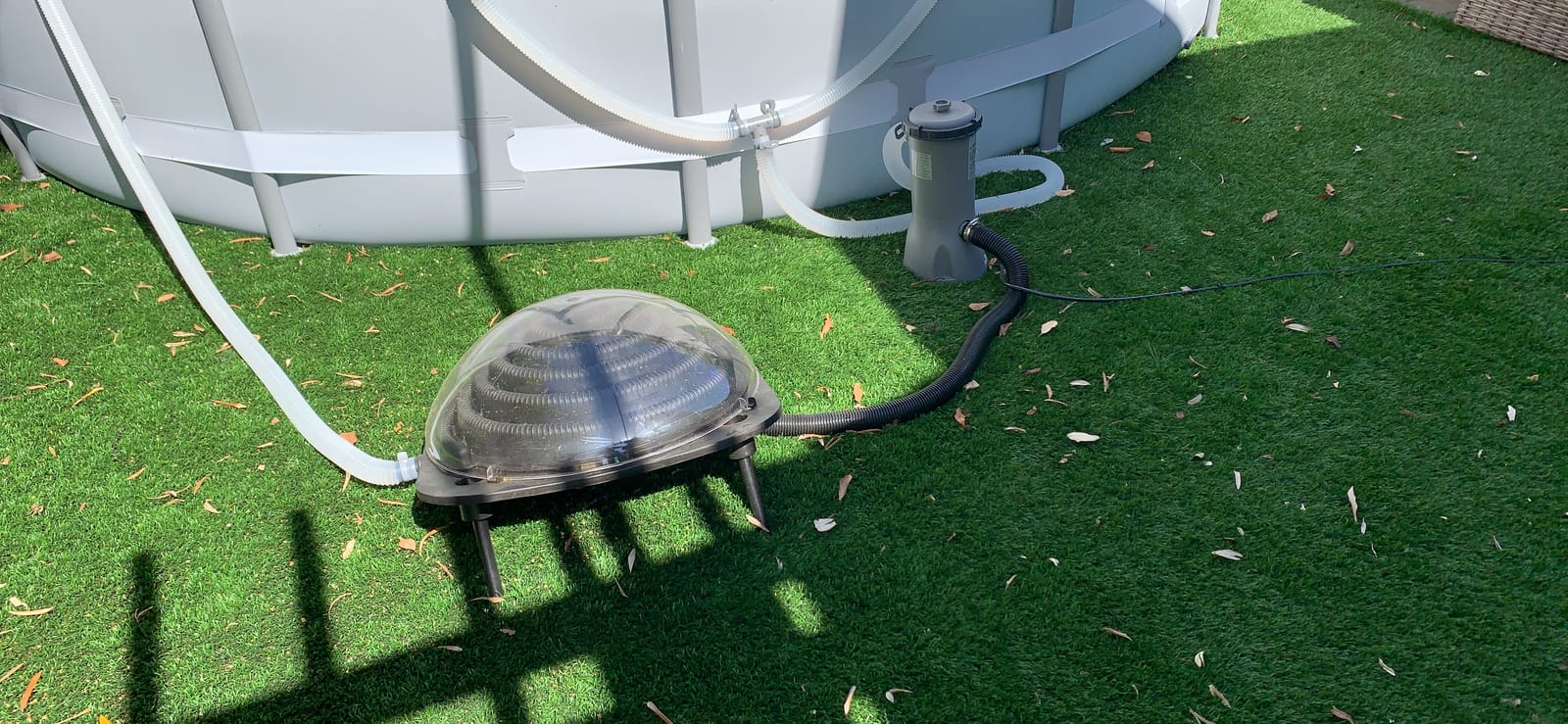 Goplus Solar Dome Swimming Pool Heater Above Ground, Inground Pool Warmer Equipment w/Hose Connector for Home Outdoor customer photo 2