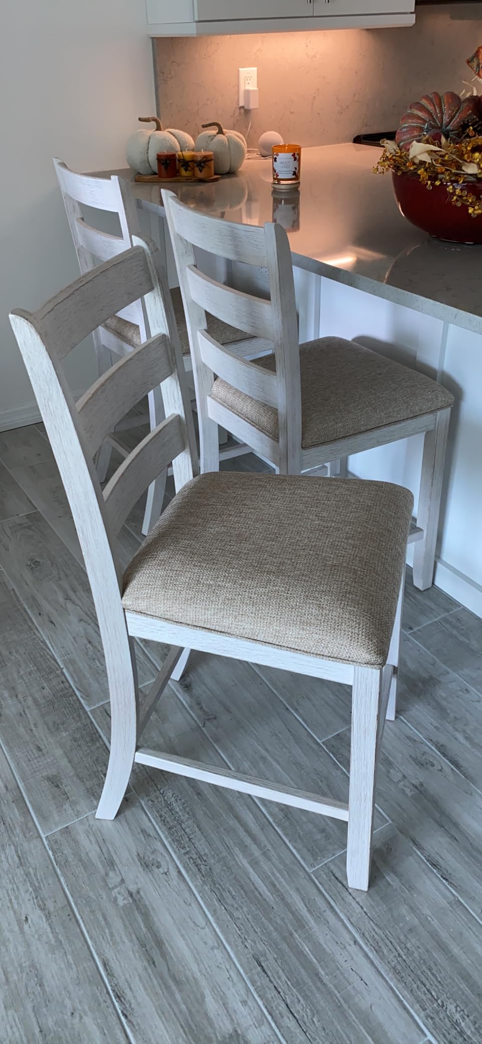 Signature Design by Ashley Counter Height Barstools, Set of 2, Farmhouse customer photo 2