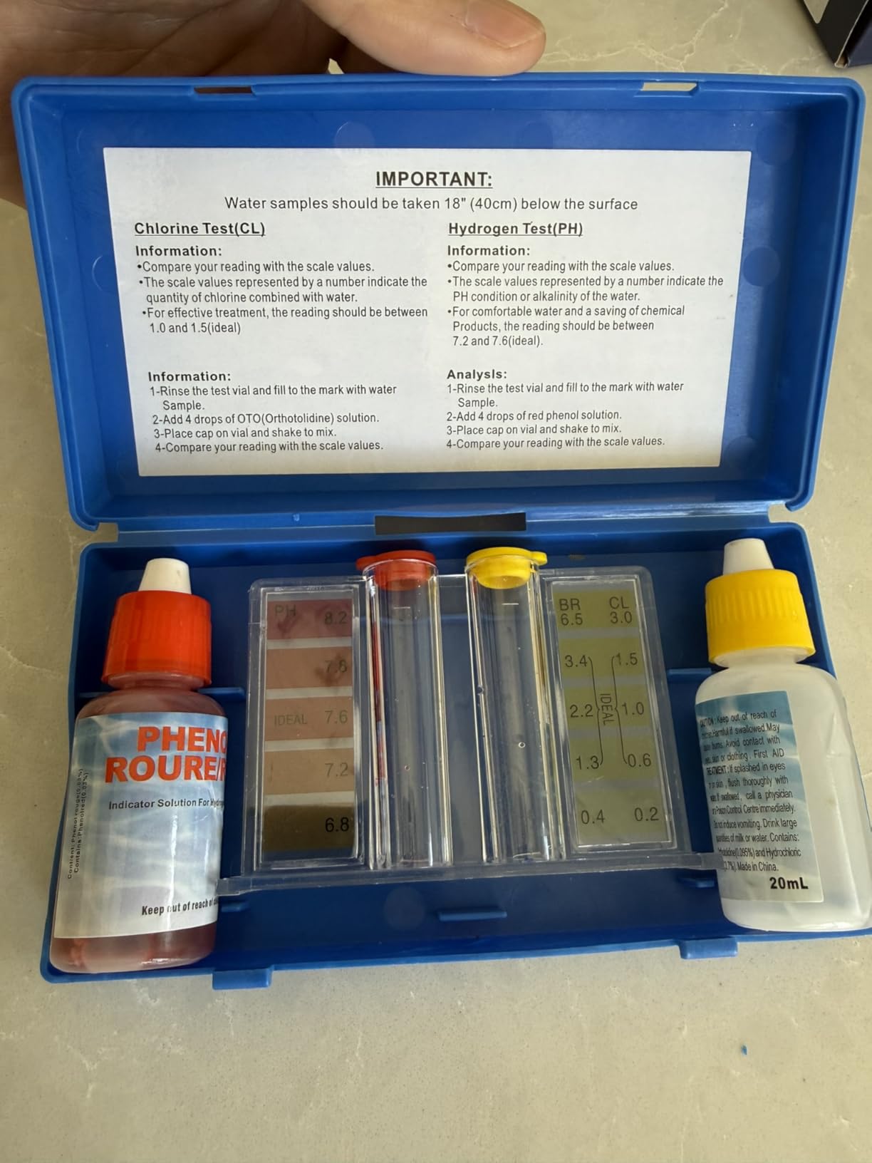 Swimming Pool Spa Water Chemical Test Kit for Chlorine and Ph Test (2 Way Test Kit) customer photo 2
