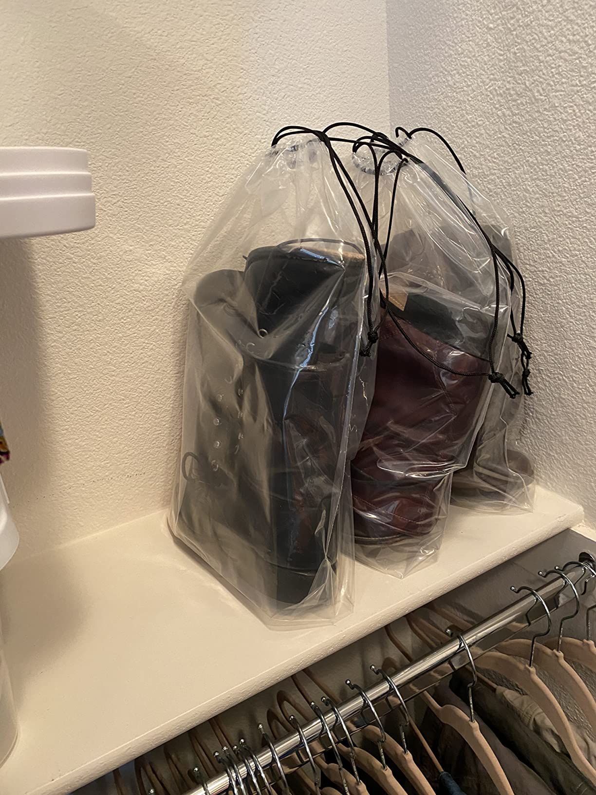 Set of 12 Transparent Shoe Bags for Travel Large Clear Shoes Storage Organizers Pouch with Rope for Men and Women customer photo 2