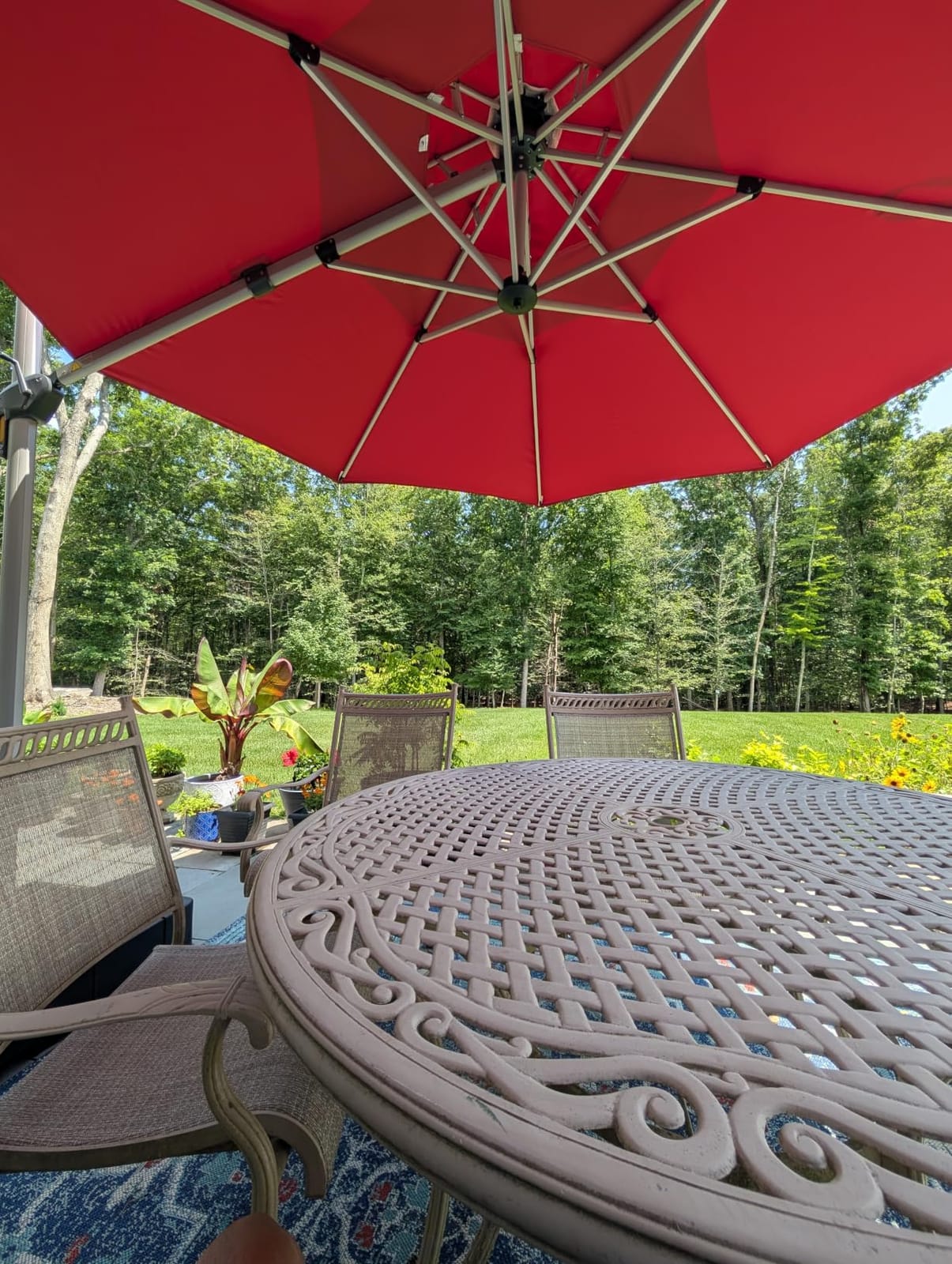PURPLE LEAF Cantilever Patio Umbrella 10 FT Wind Resistant Canopy Brick Red customer photo 2