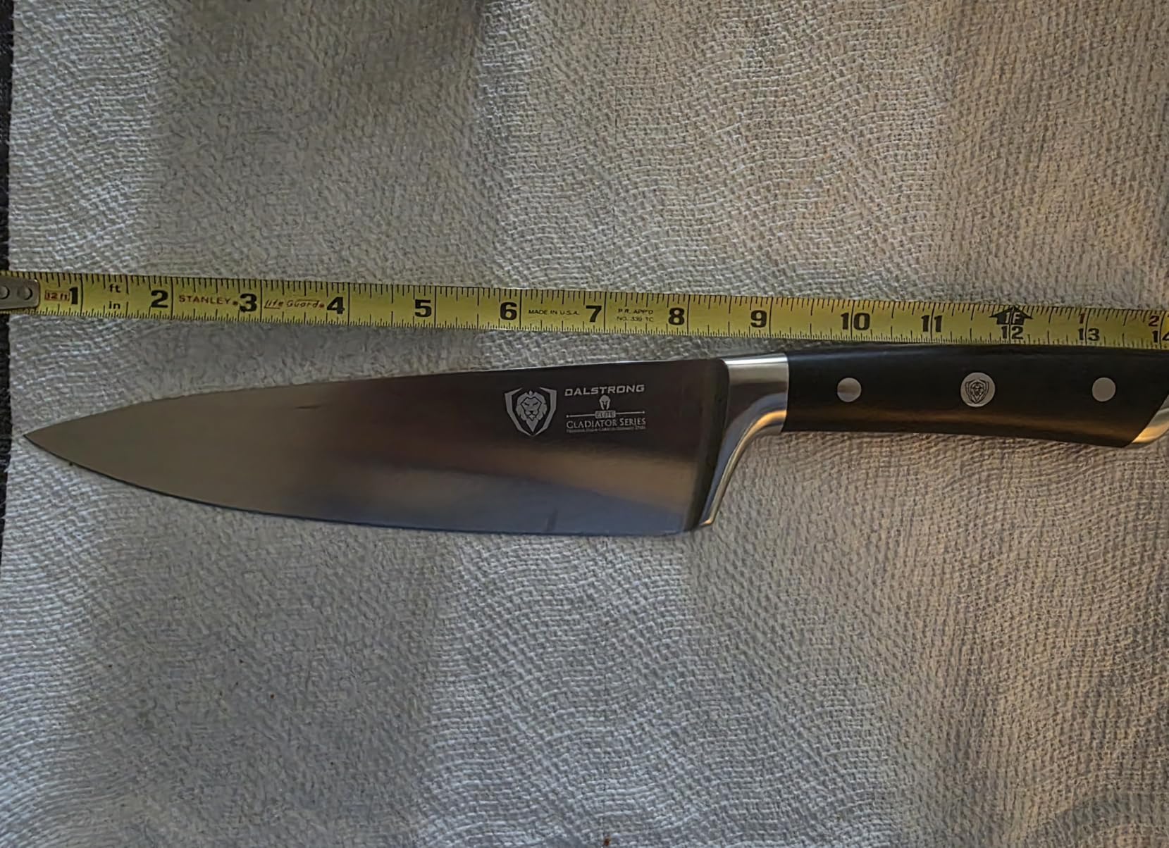 Dalstrong Chef Knife - 8 inch Blade - Gladiator Series - Forged High Carbon German Steel - Razor Sharp Kitchen Knife - Professional Full Tang Knives - Crimson Red Handle ABS - Sheath - NSF Certified customer photo 1