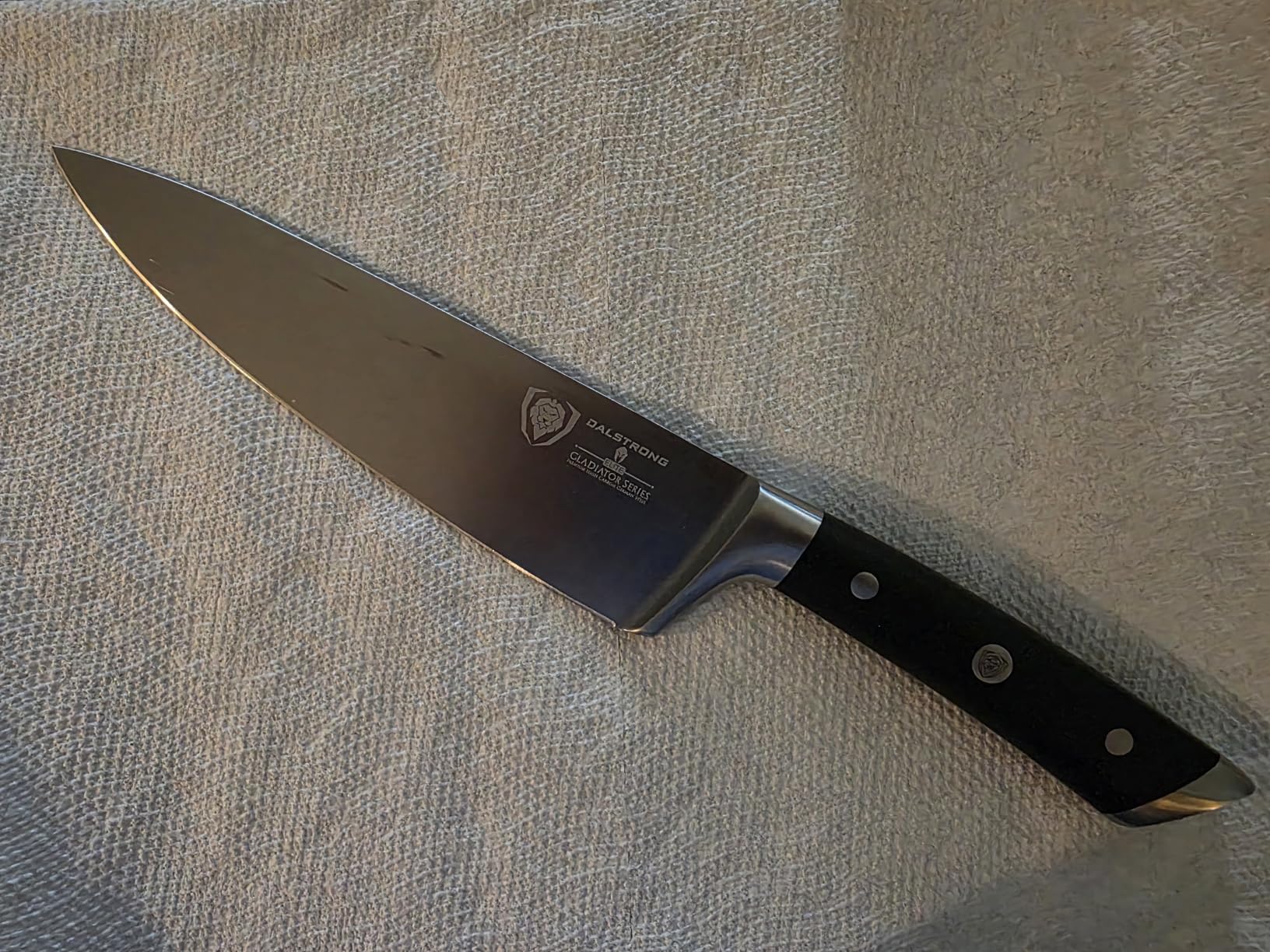 Dalstrong Chef Knife - 8 inch Blade - Gladiator Series - Forged High Carbon German Steel - Razor Sharp Kitchen Knife - Professional Full Tang Knives - Crimson Red Handle ABS - Sheath - NSF Certified customer photo 2