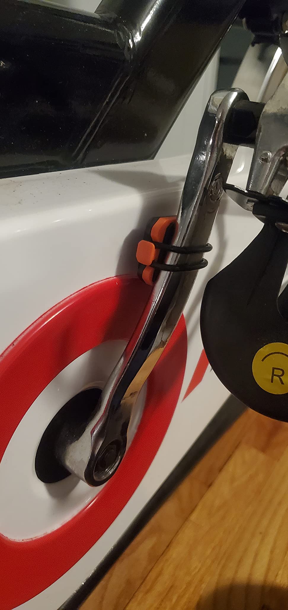 moofit Cadence Speed Sensor, Bluetooth & ANT+ Wireless RPM Cycling Spin Bike Cadence Sensor for Wahoo/Coosporide/Rouvy/Peloton, IP67 Waterproof, Orange customer photo 2