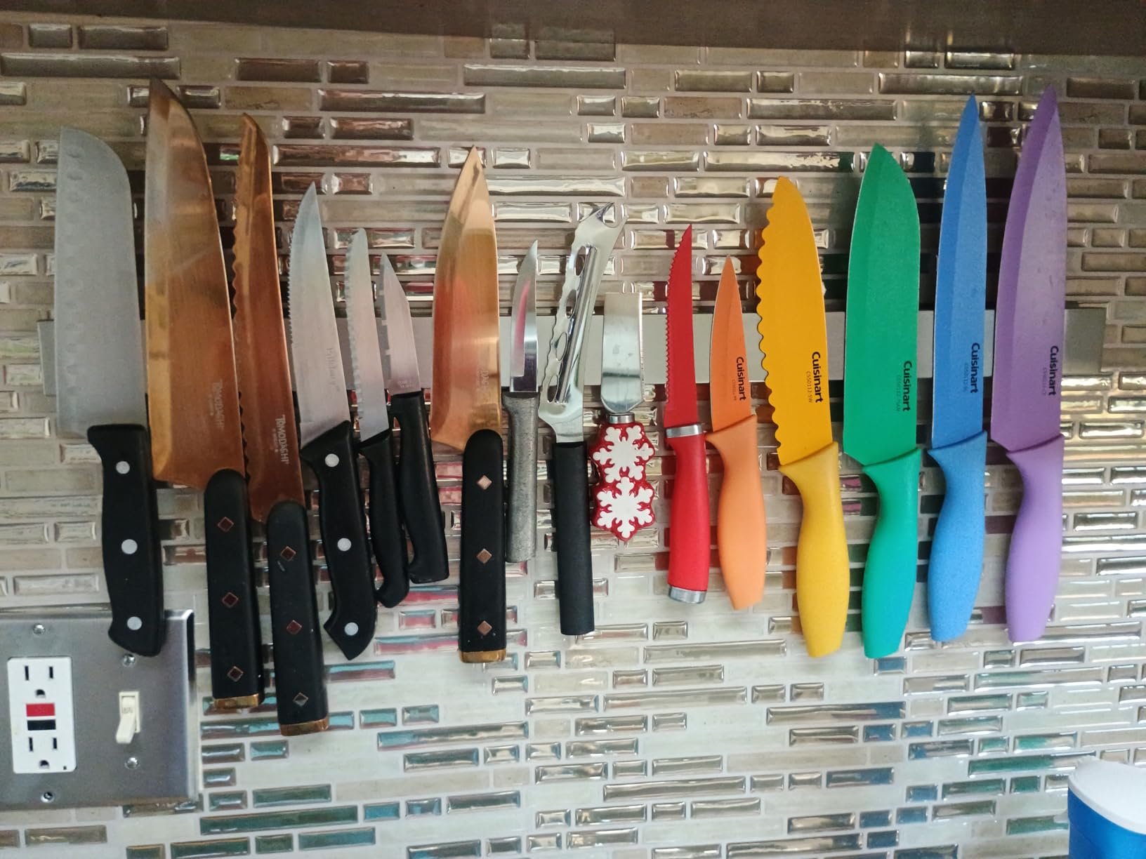 Ninonly 16 Inch Magnetic Knife Holder for Wall, Stainless Steel Knife Strip customer photo 2