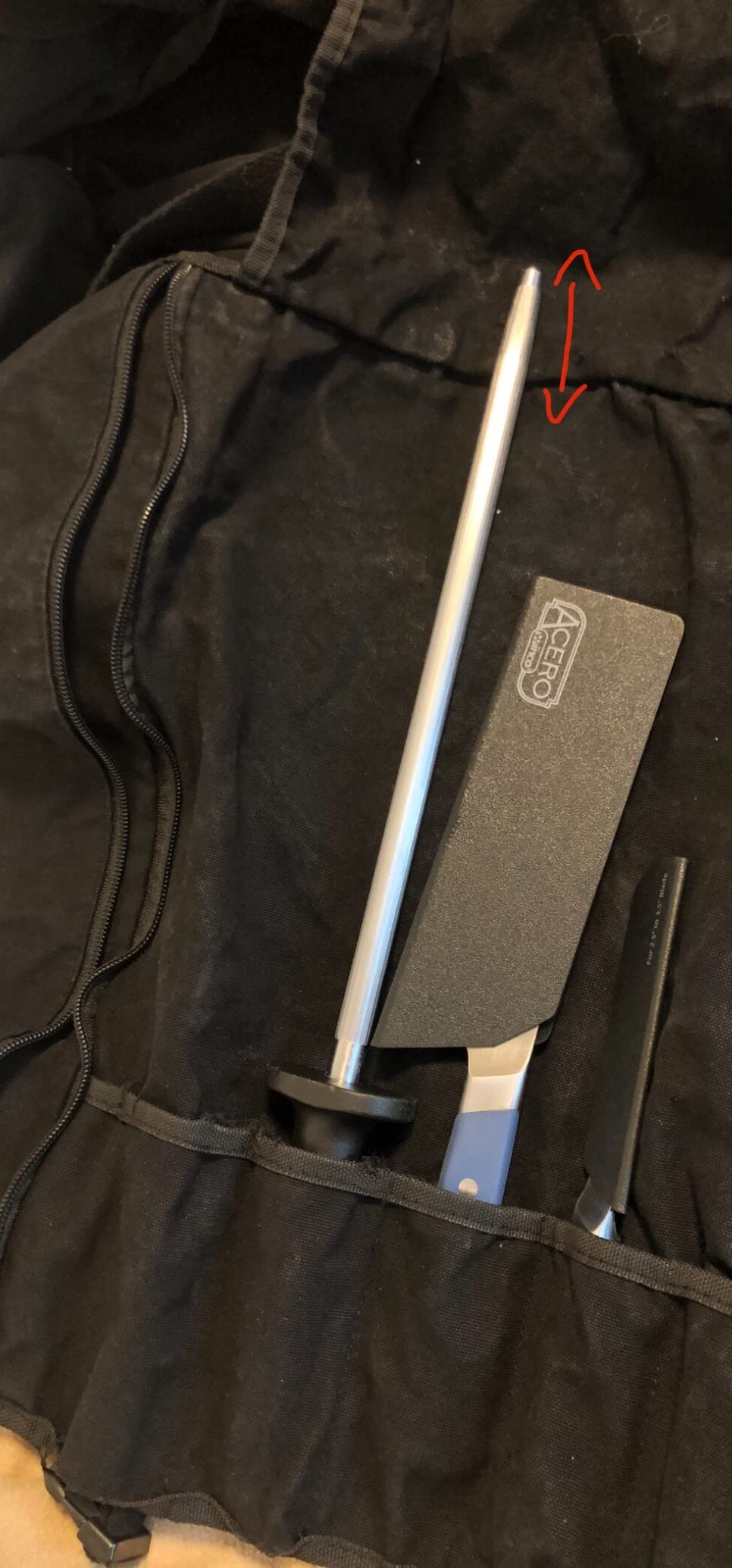Asaya Waxed Canvas Chef Knife Roll Bag with 10 Slots and a Zipper Pocket - Professional Chef Knife Bag & Storage Case, with Shoulder Strap - Knives Not Included (Brown) customer photo 1