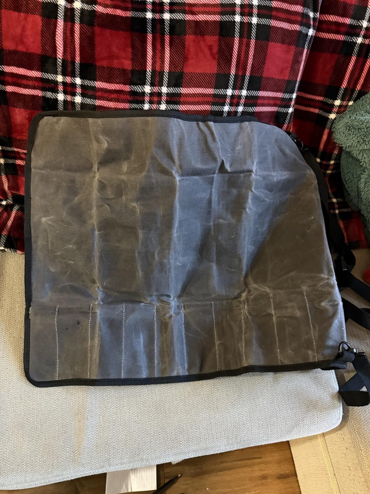 Asaya Waxed Canvas Chef Knife Roll Bag with 10 Slots and a Zipper Pocket - Professional Chef Knife Bag & Storage Case, with Shoulder Strap - Knives Not Included (Brown) customer photo 2