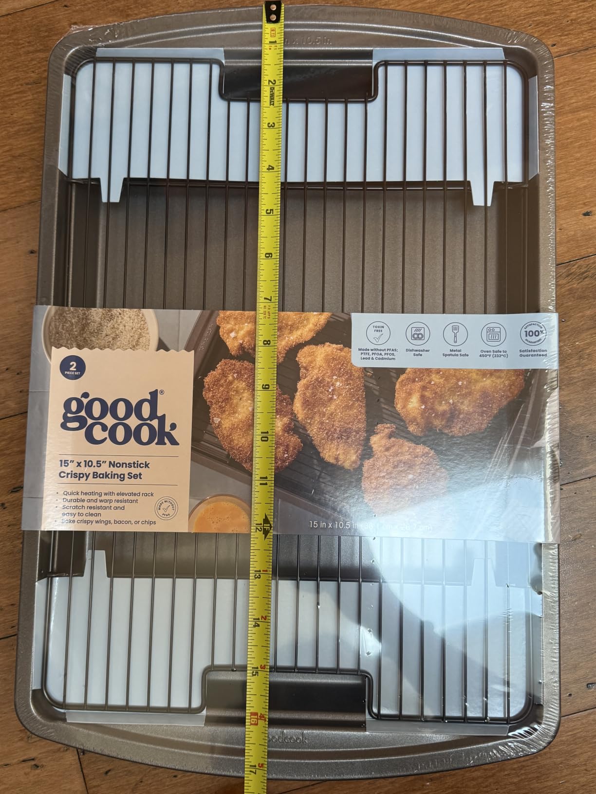 GoodCook Nonstick Carbon Steel Baking Pan & Raised Wire Rack, 15x10.5-Inch customer photo 2