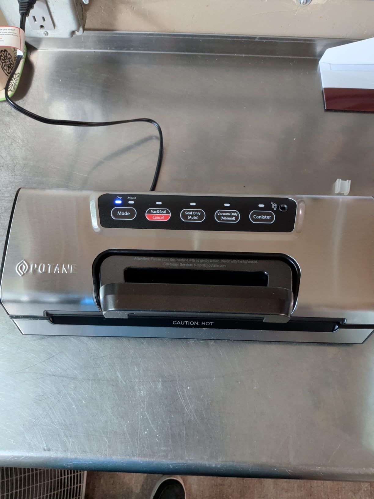 Potane Precision Vacuum Machine,Pro Food Sealer with Built-in Cutter and Bag Storage(Up to 20 Feet Length), Both Auto Manual Options,2 Modes,Includes 2 Bag Rolls 11”x16’ and 8”x16’,Compact Design customer photo 2
