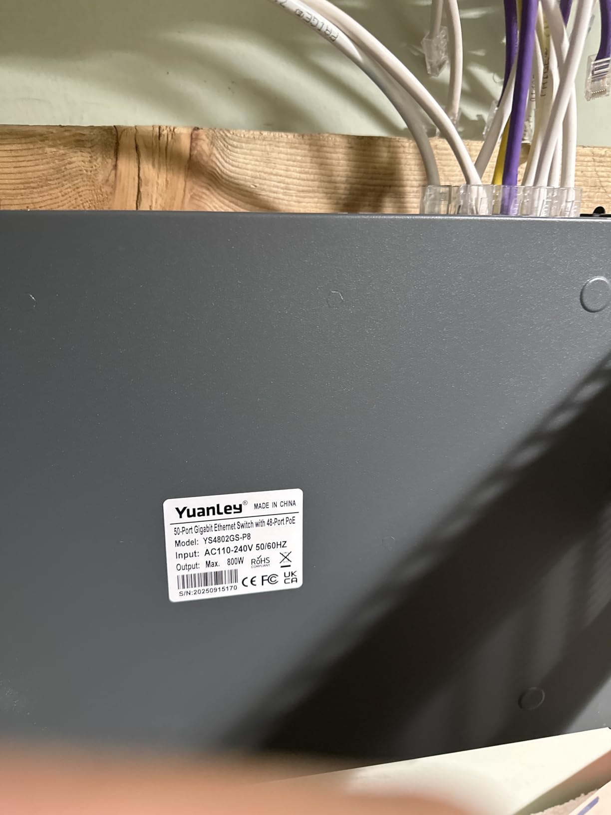 YuanLey 16 Port Gigabit PoE Switch with 2 Gigabit Uplink, 16 PoE+ Port 1000Mbps, 250W 802.3af/at, Metal Desktop/Rackmount, Unmanaged Plug and Play Network Switch customer photo 1
