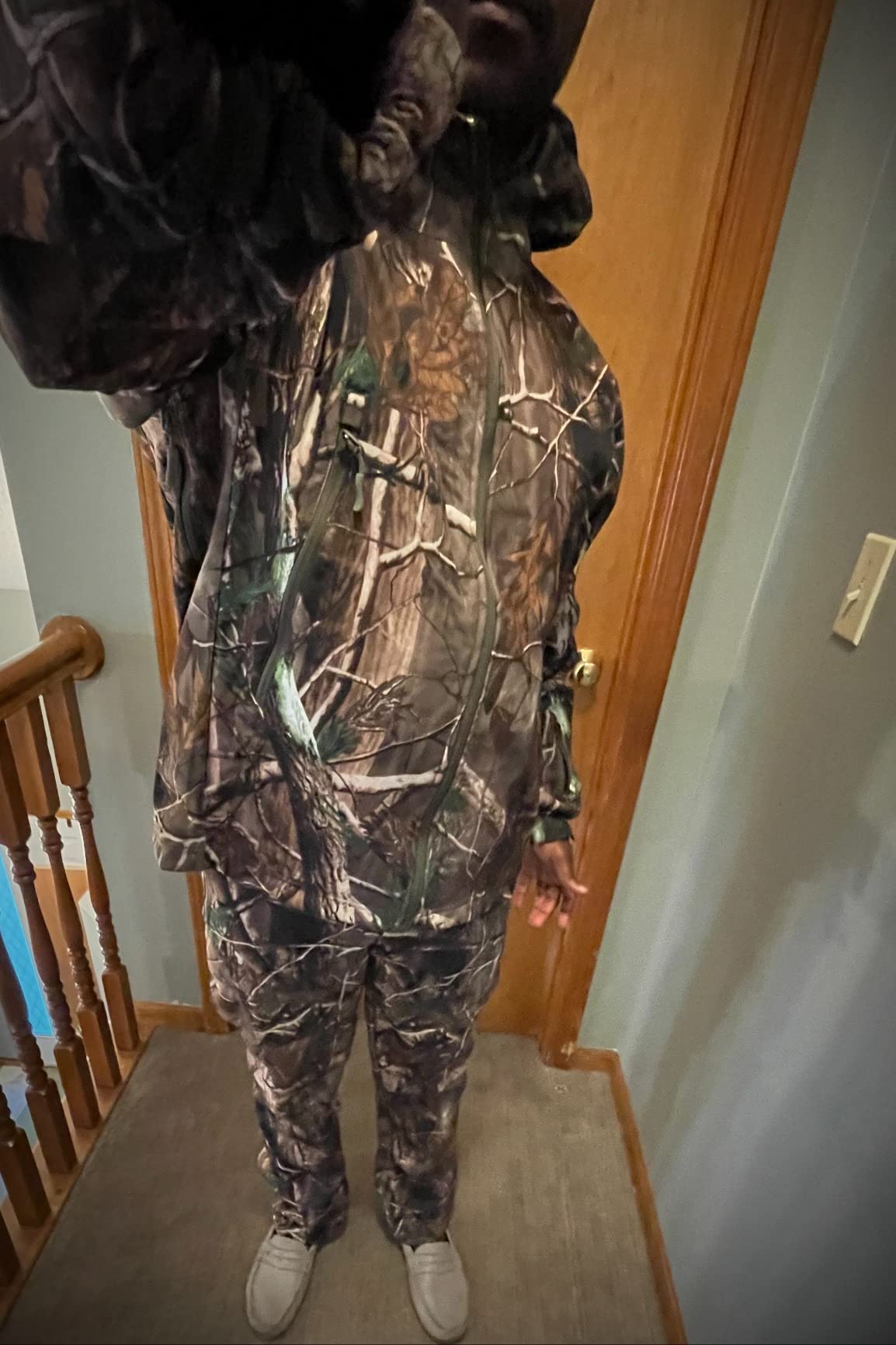 YEVHEV Hunting Jacket for Men Quiet Hunting Camouflage Clothing Hoodie Camo Coat Water-Repellent Windproof customer photo 2