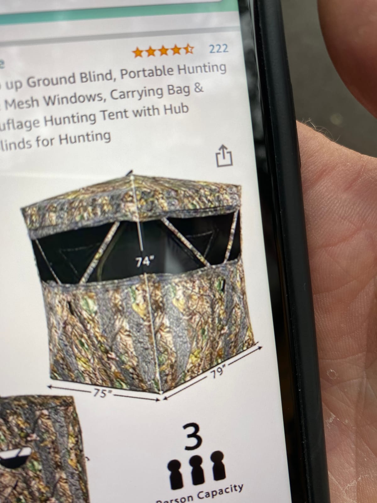Tangkula 3 Person Pop up Ground Blind, Portable Hunting Blind with Mesh Windows, Carrying Bag & Ground Stakes, Camouflage Hunting Tent with Hub System, Camo Deer Blinds for Hunting customer photo 2