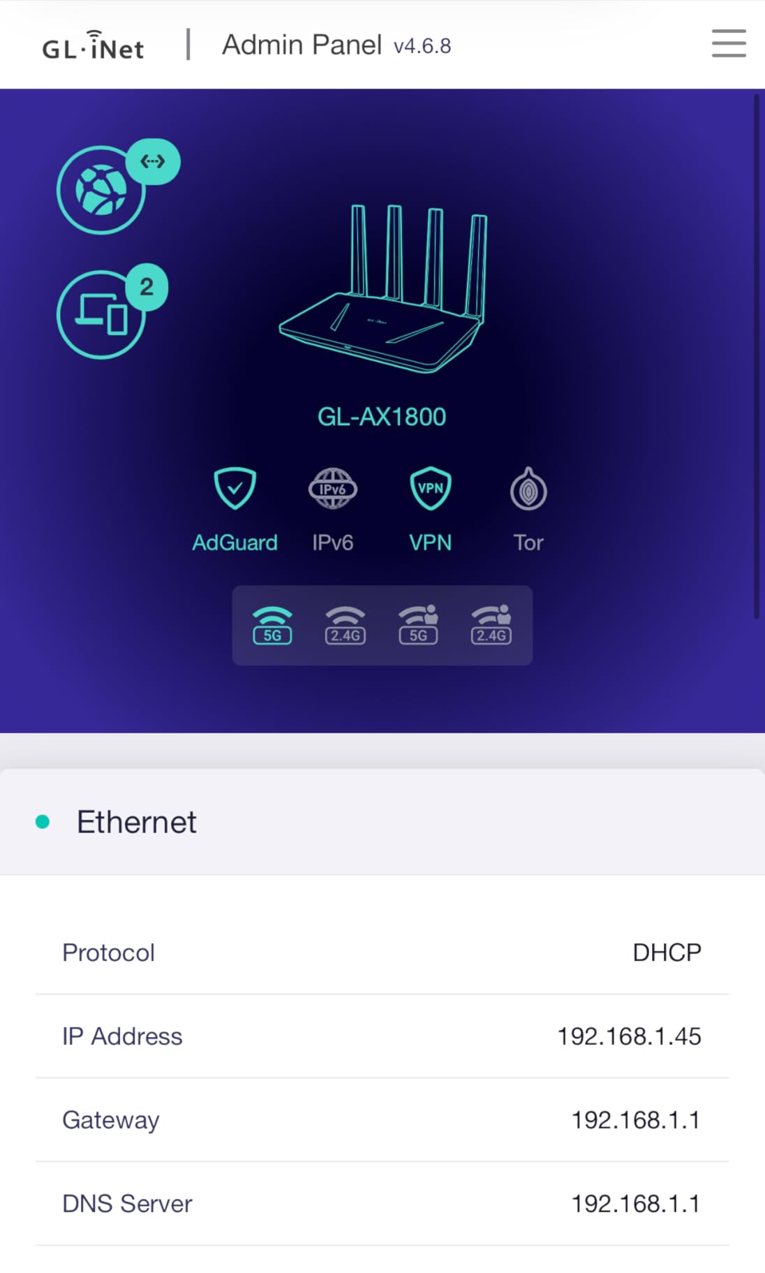 GL.iNet GL-AX1800(Flint) WiFi 6 Router -Dual Band Gigabit Wireless Internet Router | 5 x 1G Ethernet Ports | Up to 120 Devices | OpenVpn&WireGuard customer photo 1