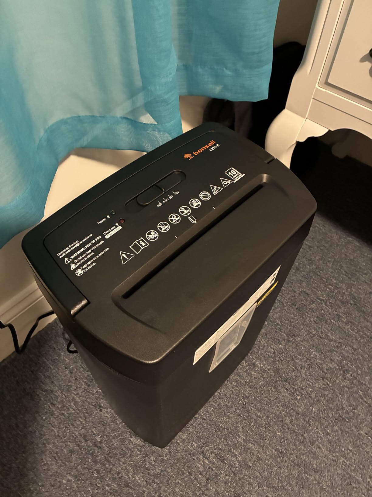 Bonsaii 12-Sheet Cross Cut Paper Shredder, 5.5 Gal Home Office Heavy Duty Shredder for Paper, Credit Card, Mail, Staples, with Transparent Window, High Security Level P-4 (C275-A) customer photo 1