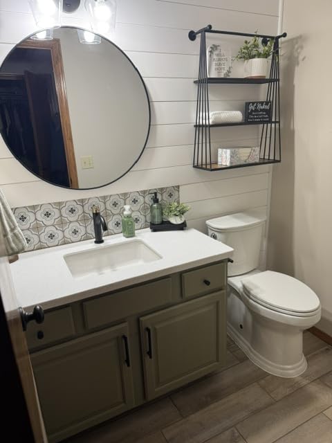 HARRITPURE Round Mirror 30 Black Wall Mounted Circle Mirrors customer photo 1