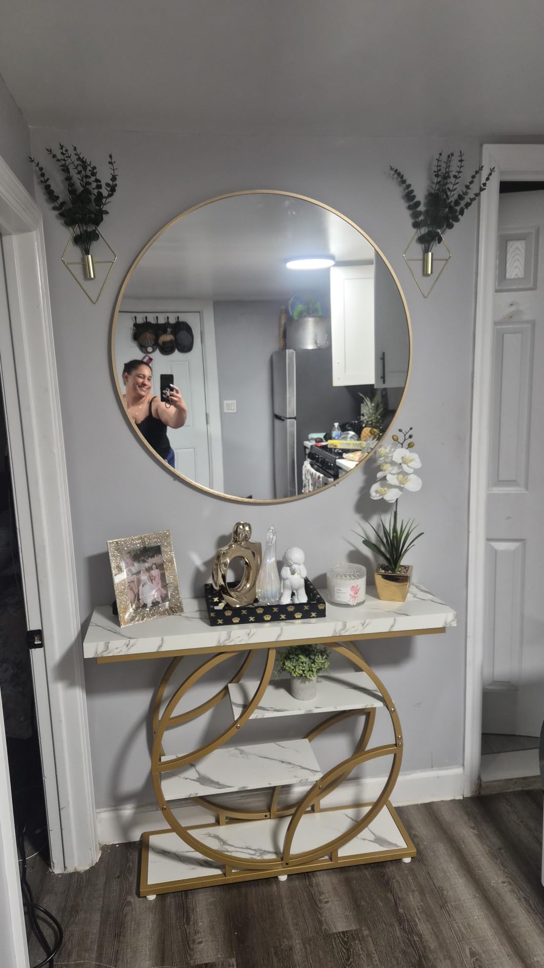 HARRITPURE Round Mirror 30 Black Wall Mounted Circle Mirrors customer photo 2
