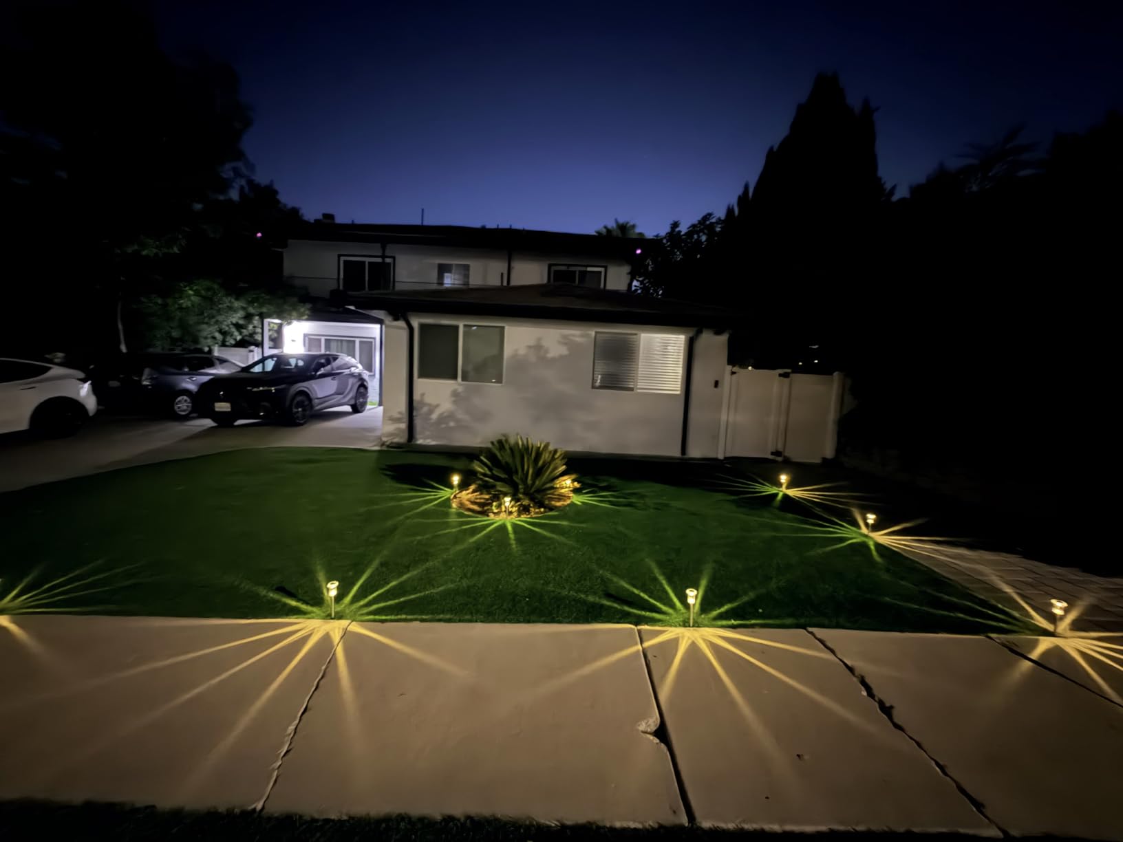 10 Pack Solar Lights Outdoor Waterproof Pathway Lights, Warm White customer photo 1