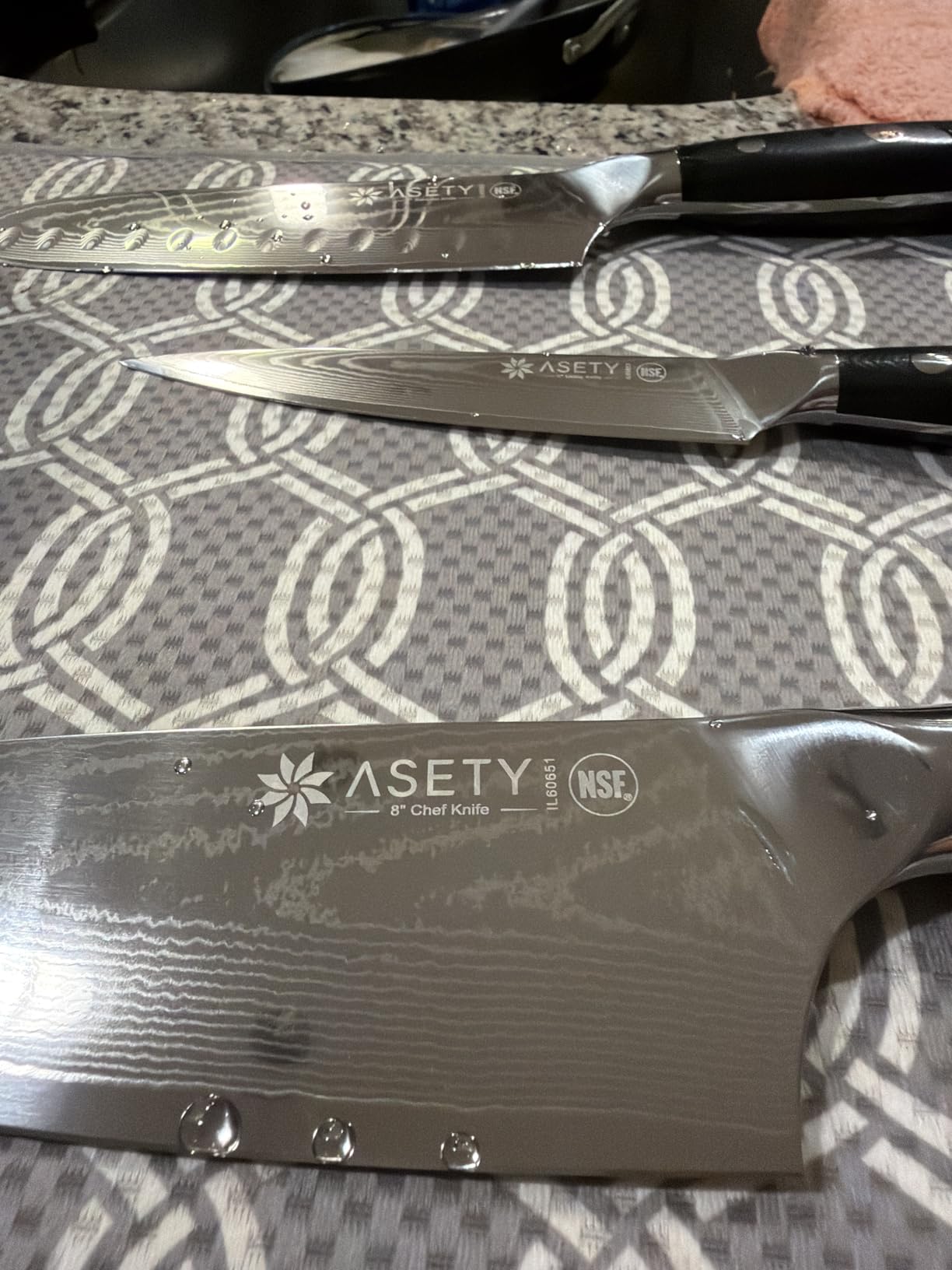 ASETY Damascus Knife Set 3 PCS, Japanese Kitchen Knives with G10 Handle customer photo 1