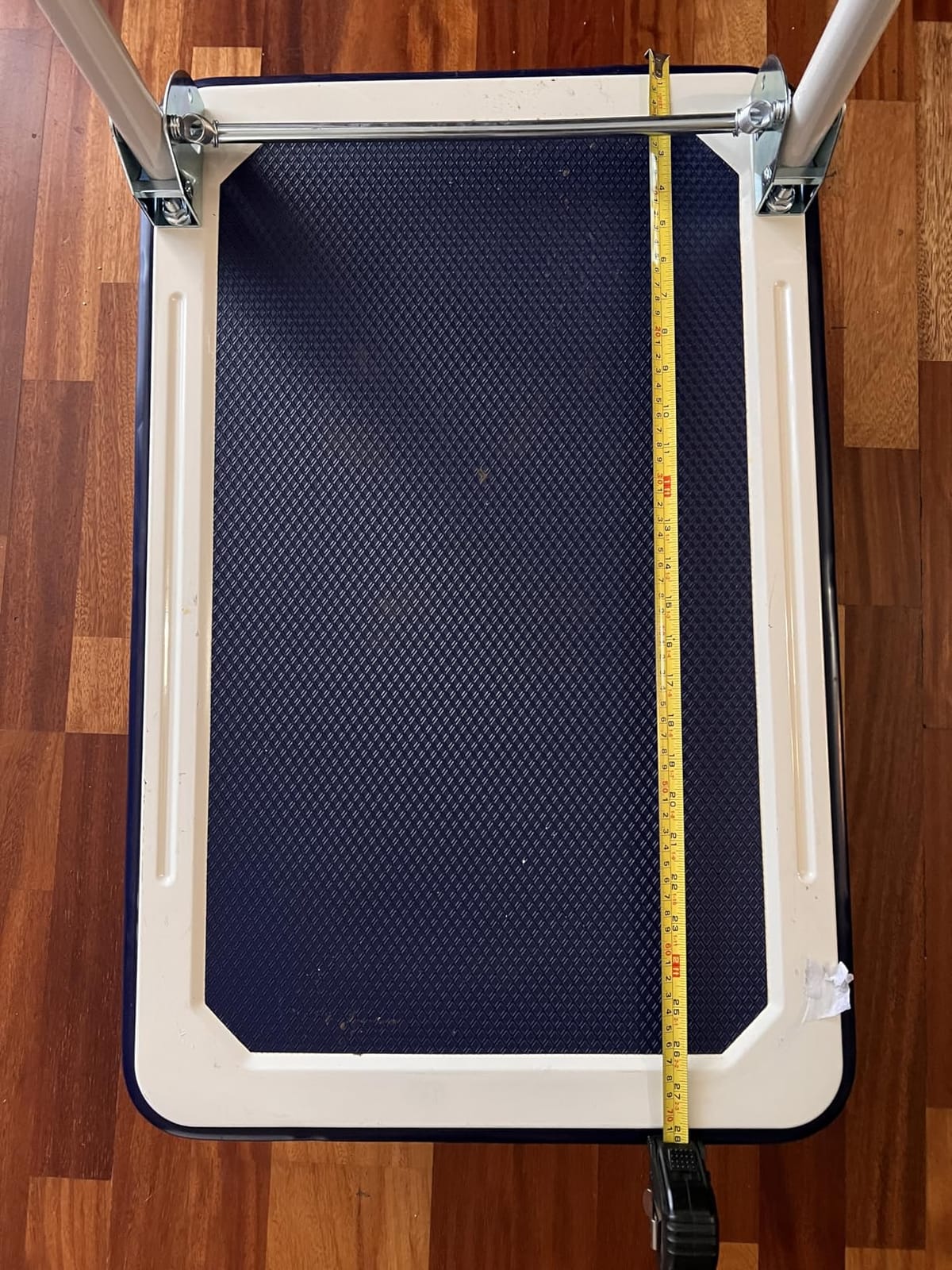 Heavy Duty Foldable Push Cart Dolly | 330 lbs. Capacity | Upgraded Collapsible Hand Truck Folding Platform with Swivel Wheels | Flat Bed Moving Wagon | Space Saving Push Handle (Blue) customer photo 1