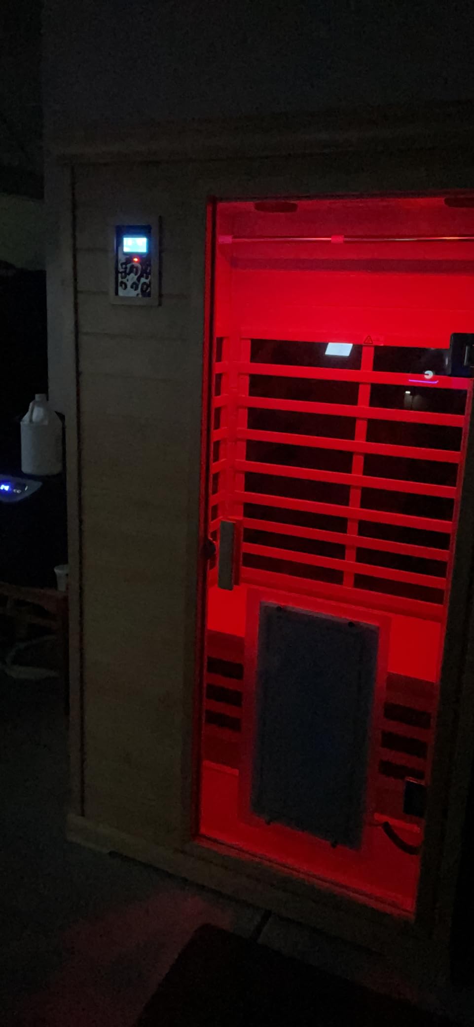 Kanlanth 1-2 Person Infrared Sauna, Hemlock Wood Low EMF Far Infrared Saunas for Home, APP Control 1350w Indoor Personal Sauna Room with Blue-Tooth, 7 Color Therapy Light, 7 Heating Panels customer photo 1