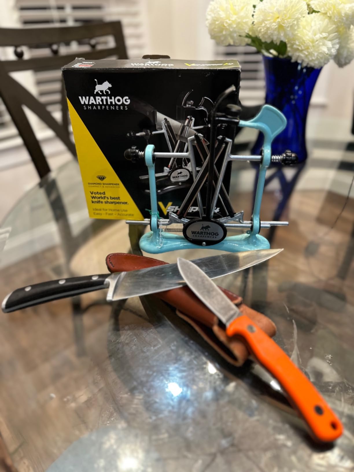 Warthog V-Sharp A4 Knife Sharpener, Diamond Rods, Metal Frame, GM Grey customer photo 2