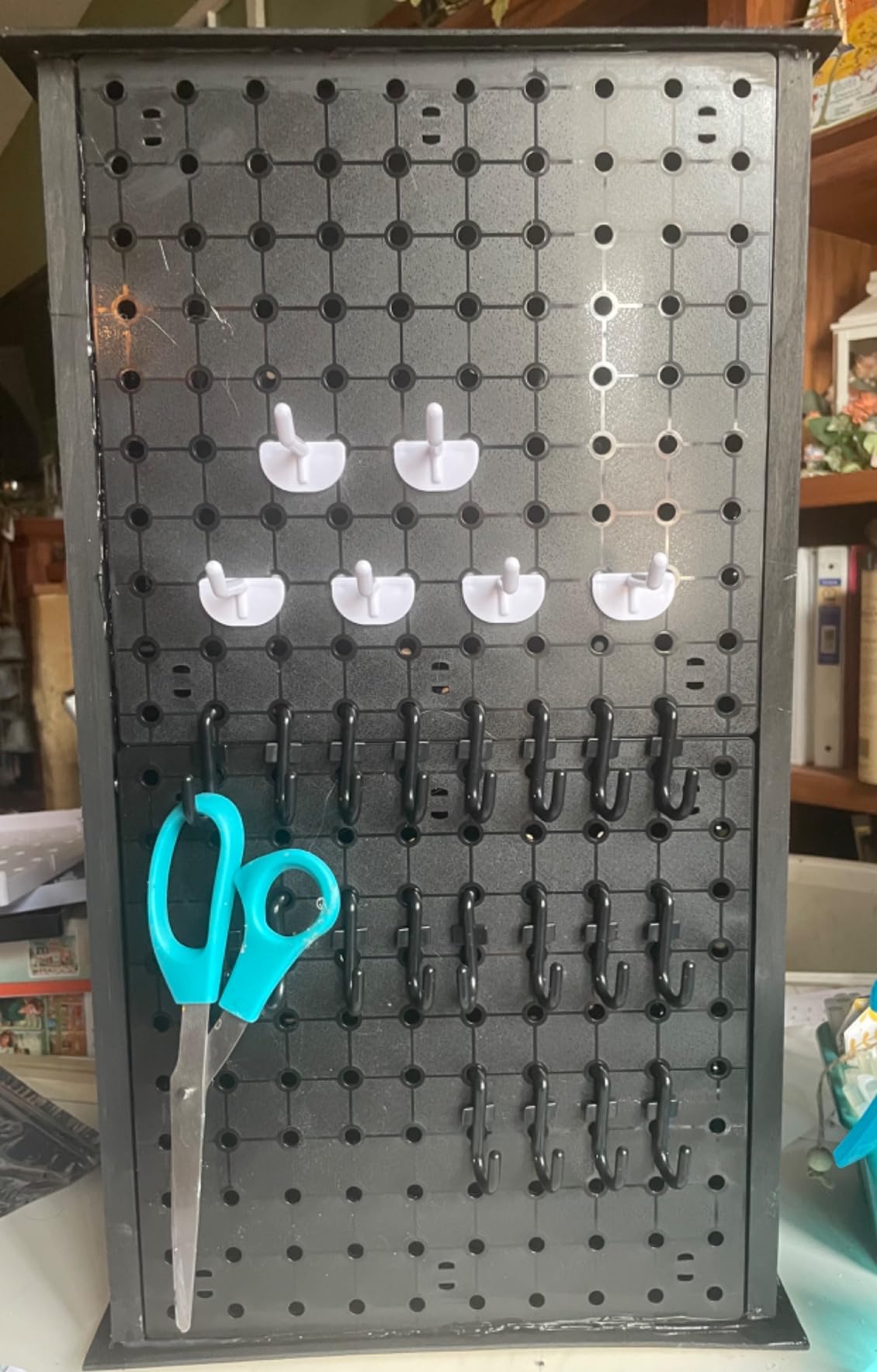 Pegboards, Pegboard Wall Organizer Panels, Peg Boards for Wall, Craft Room, Kitchen, Garage, Living Room, Bathroom, and Study Room, Easy to Install (4Pcs) customer photo 1