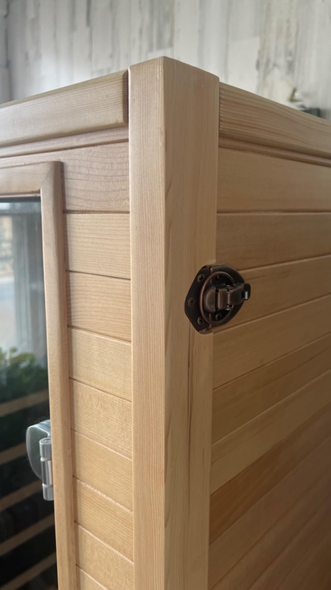 Homsido Infrared Home Sauna Room 1 Person Hemlock Wooden Indoor Dry Sauna,Low EMF 1200W/110V Heaters Panels,LCD Control Panel,10 Minutes Pre-Warm up,Time and Temp Pre-Set,1-Year Aftersale customer photo 2