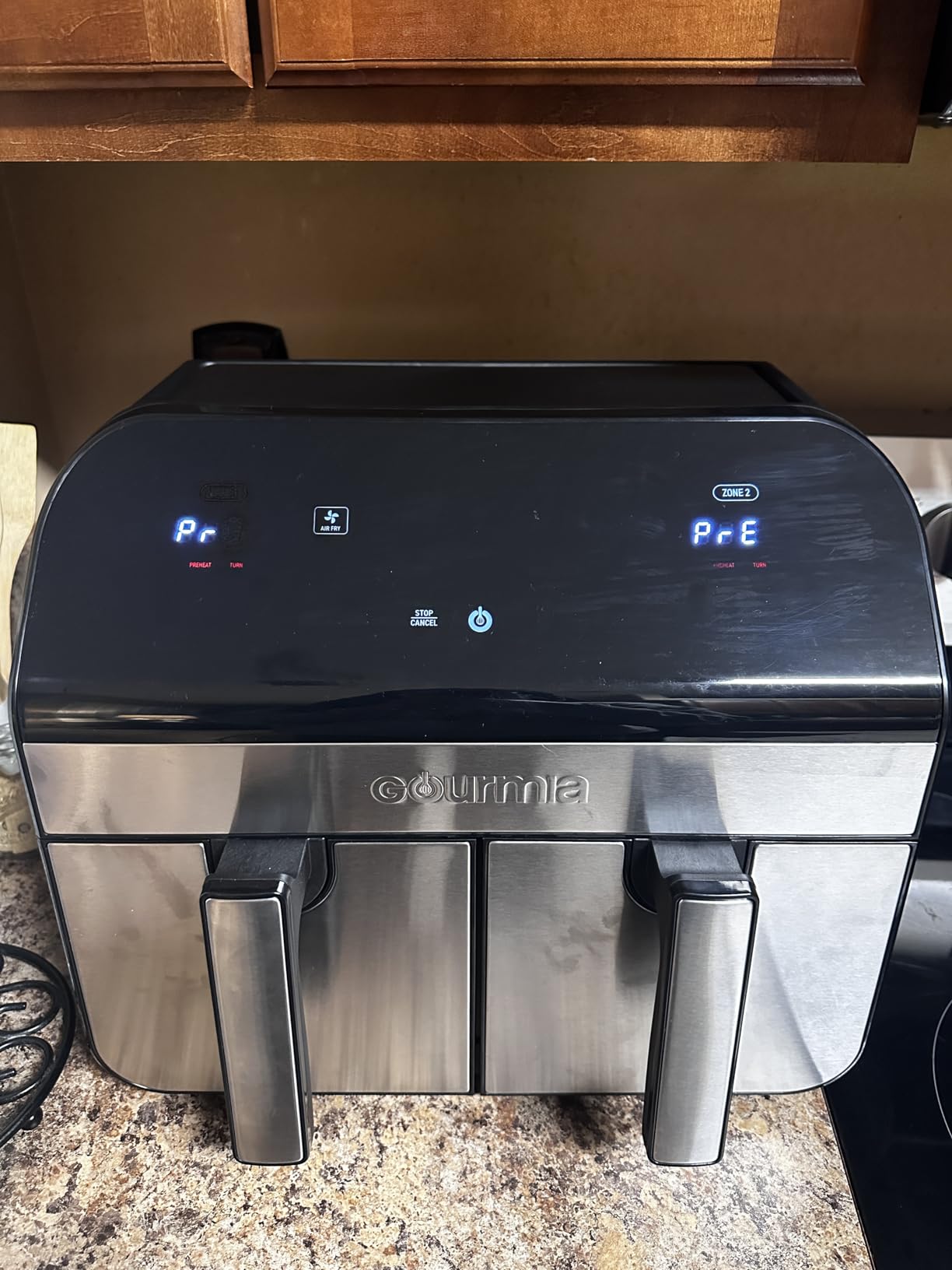 Gourmia Air Fryer - 10 Qt Dual Basket Capacity, Stainless Steel customer photo 2