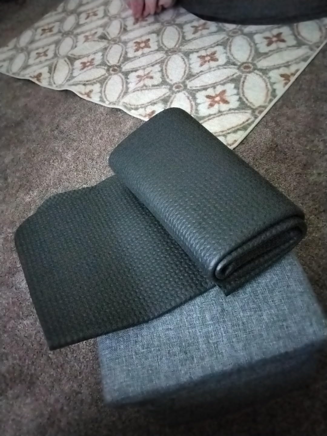 Treadmill Mat,Bike Mat Compatible with Peloton Bike Elliptical Treadmill,Folding Pad Exercise Equipment Under Exercise Trainer Pad for Stationary Indoor Spin customer photo 1