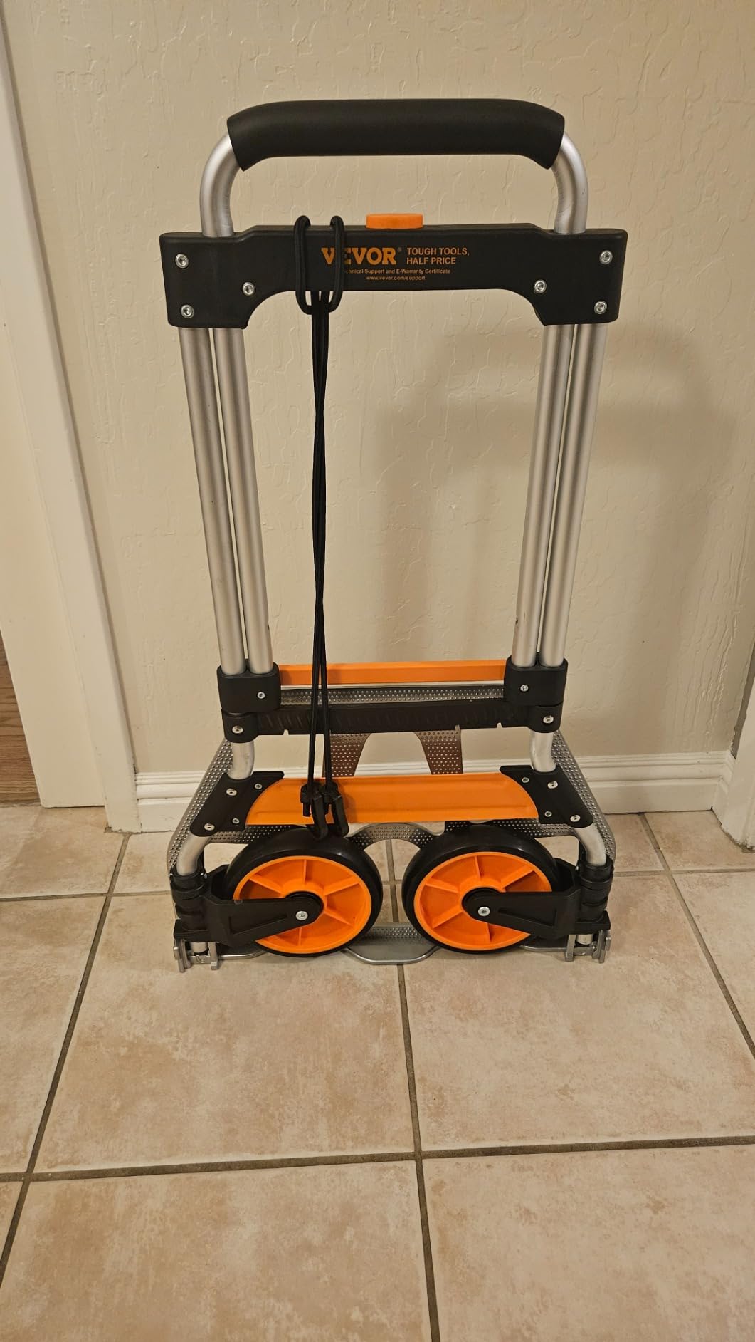 VEVOR Folding Hand Truck and Dolly, 275 Lbs Capacity, Aluminum Foldable Cart, Heavy-Duty Luggage Trolley Cart with Telescoping Handle and PP+TPR Wheels for Home, Office, Shopping, Travel customer photo 1
