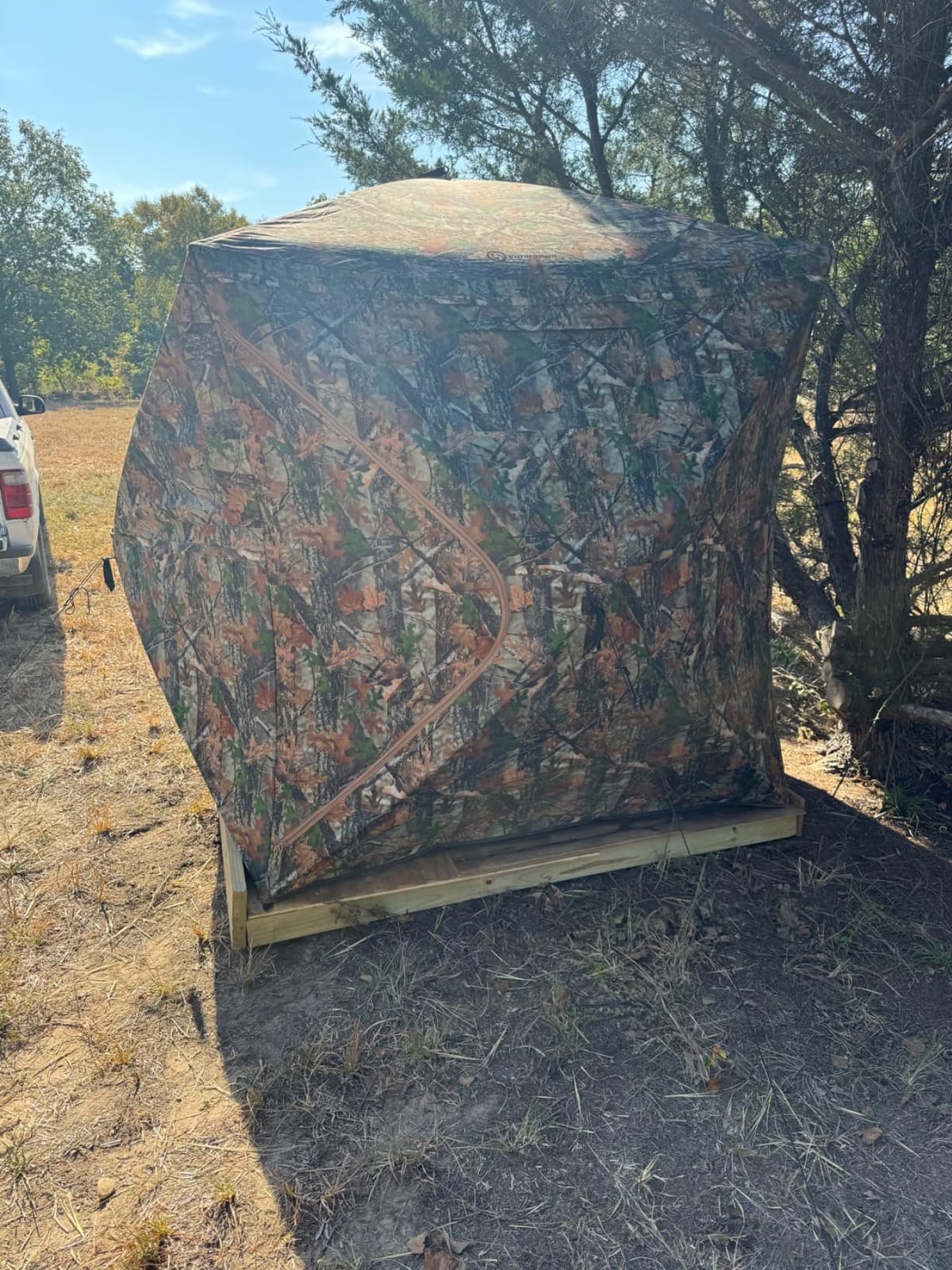 FUNHORUN Hunting Blind with Floor Mat, 360 See Through Ground Blind, Pop Up customer photo 1