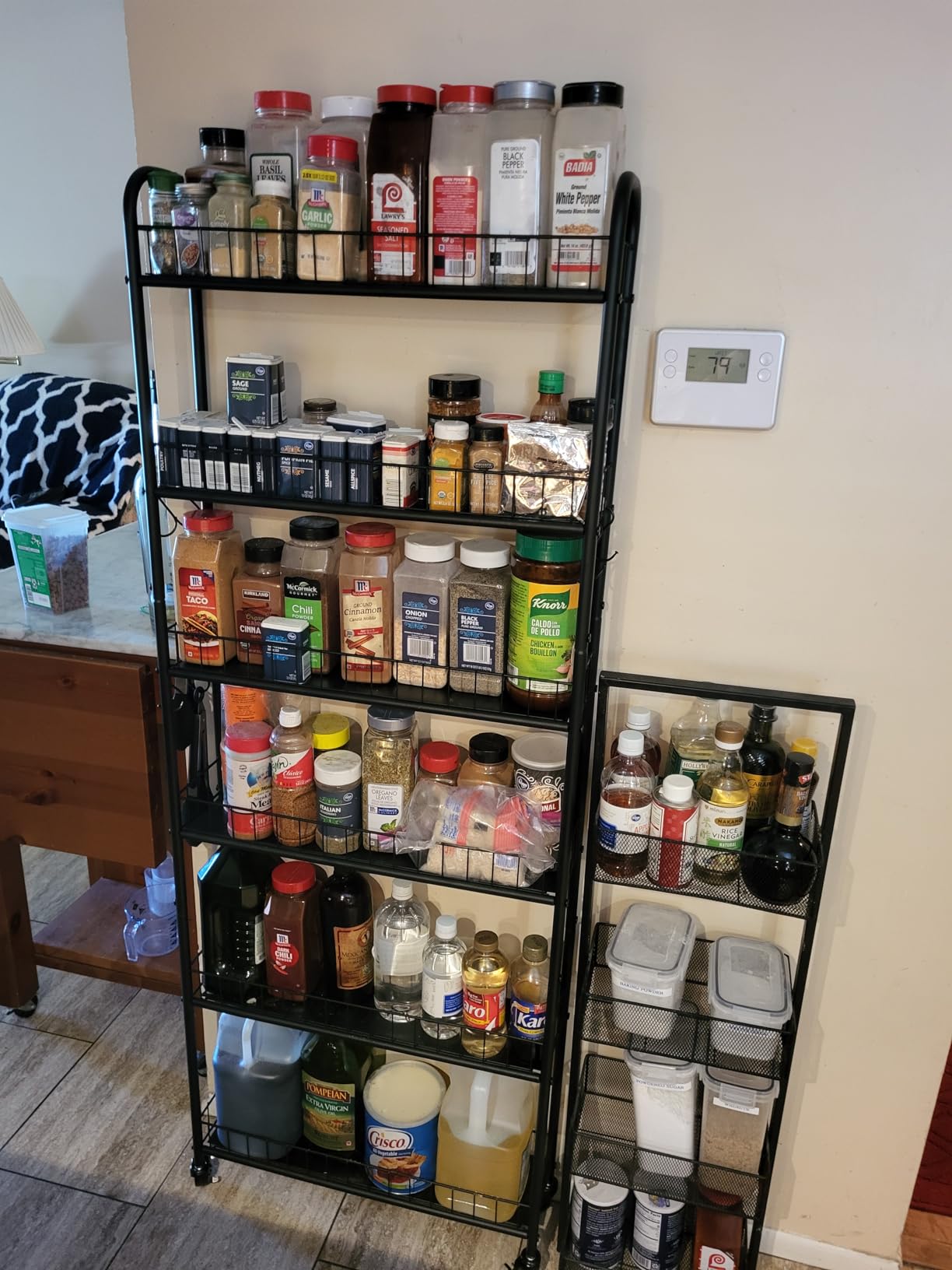 Slim Rolling Storage Cart with Wheels, Metal 6 Tier Spice Rack Mobile Shelving Unit Organizer Kitchen Utility Cart for Office Bathroom Kitchen Laundry Room Narrow Places (6inches) customer photo 2