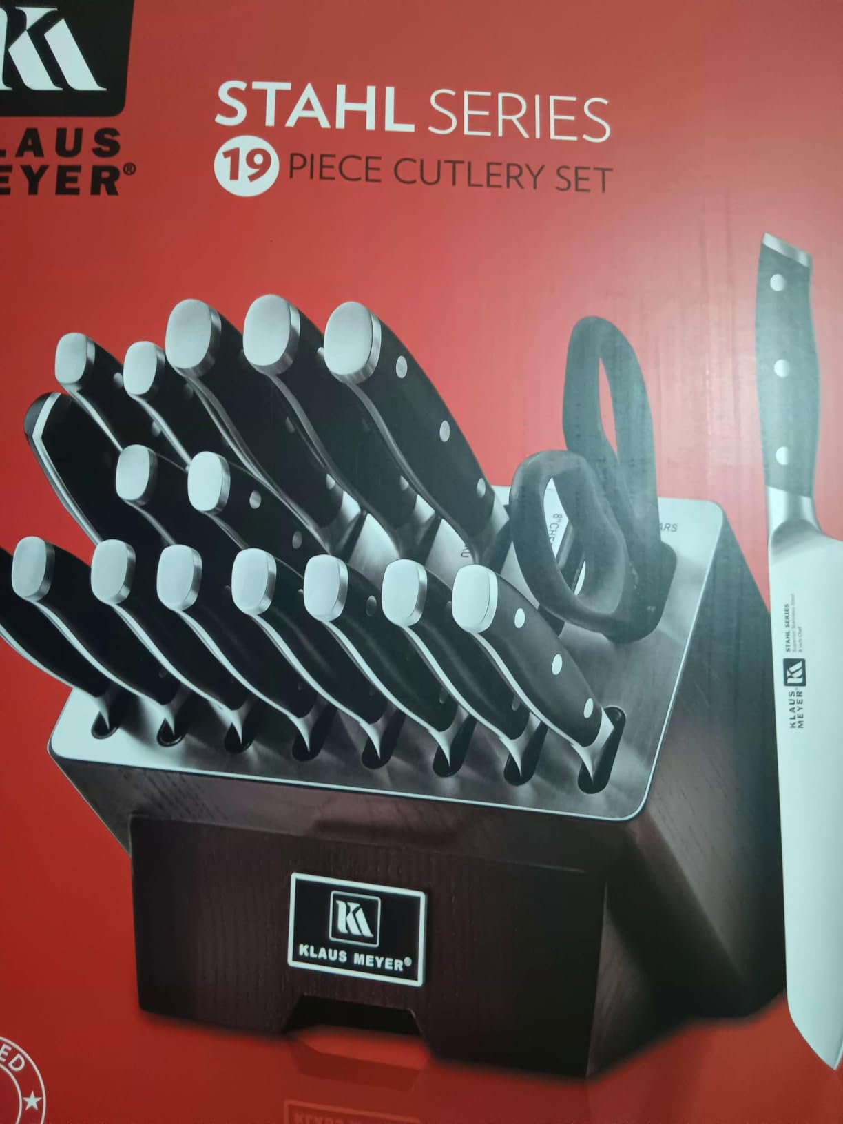 Klaus Meyer Stahl 19-Piece German Steel Kitchen Knife Block Set (Black) customer photo 2
